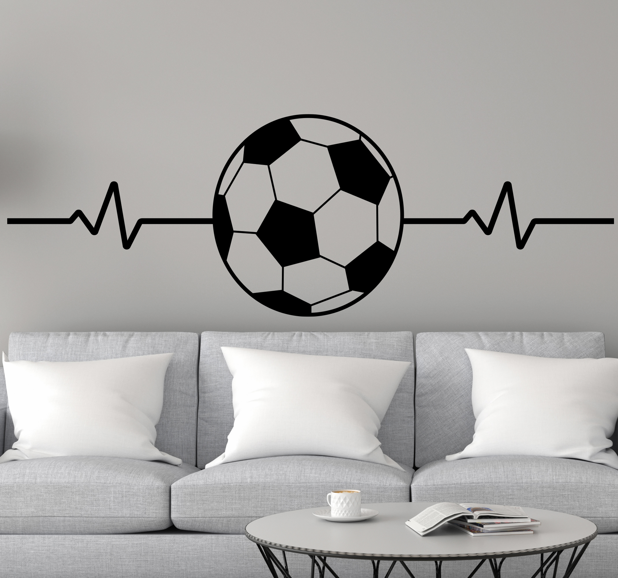Herzschlag Wandtattoo Fußball
