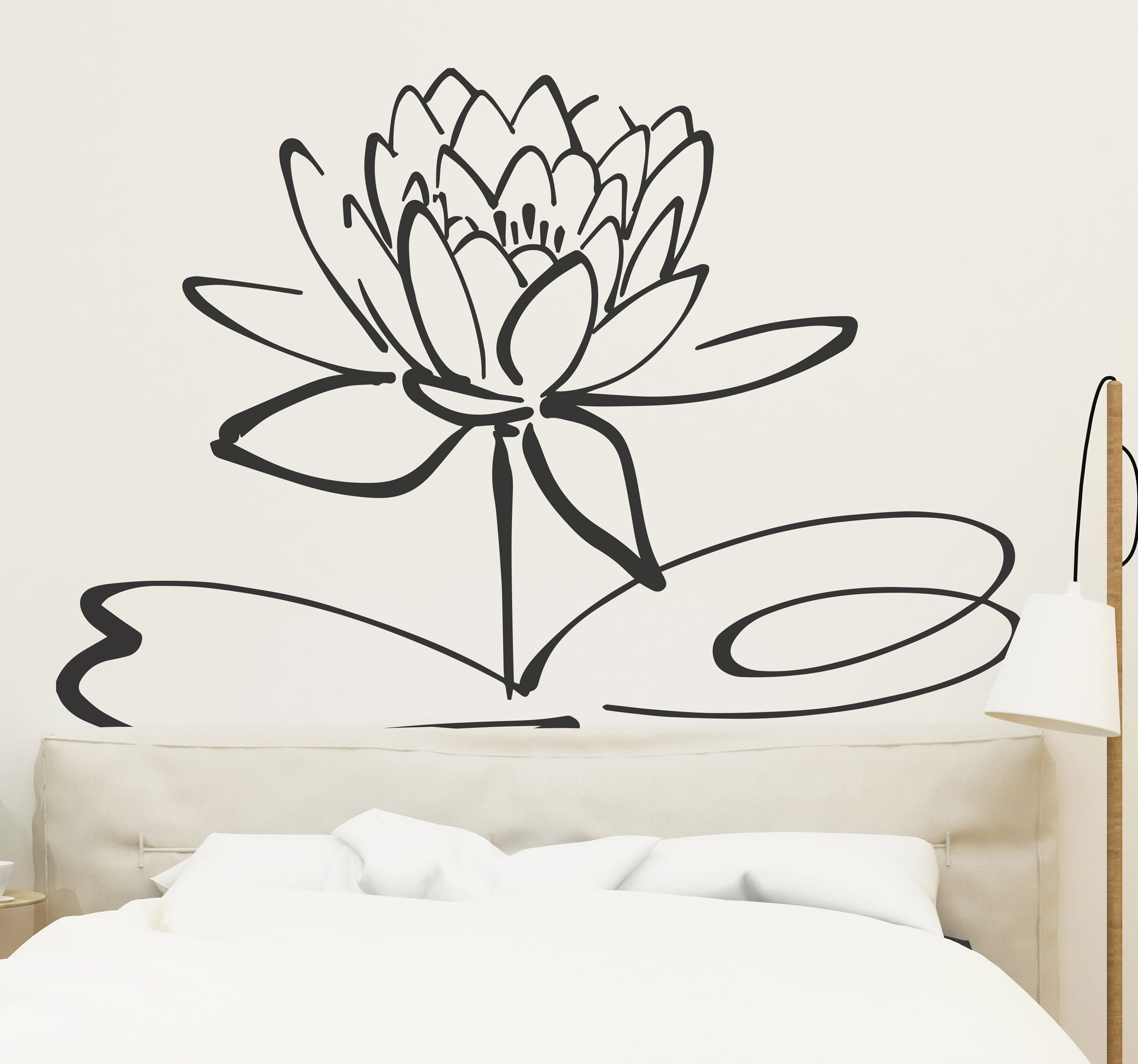 Tenstickers Bloemen muursticker minimalistische lotus
