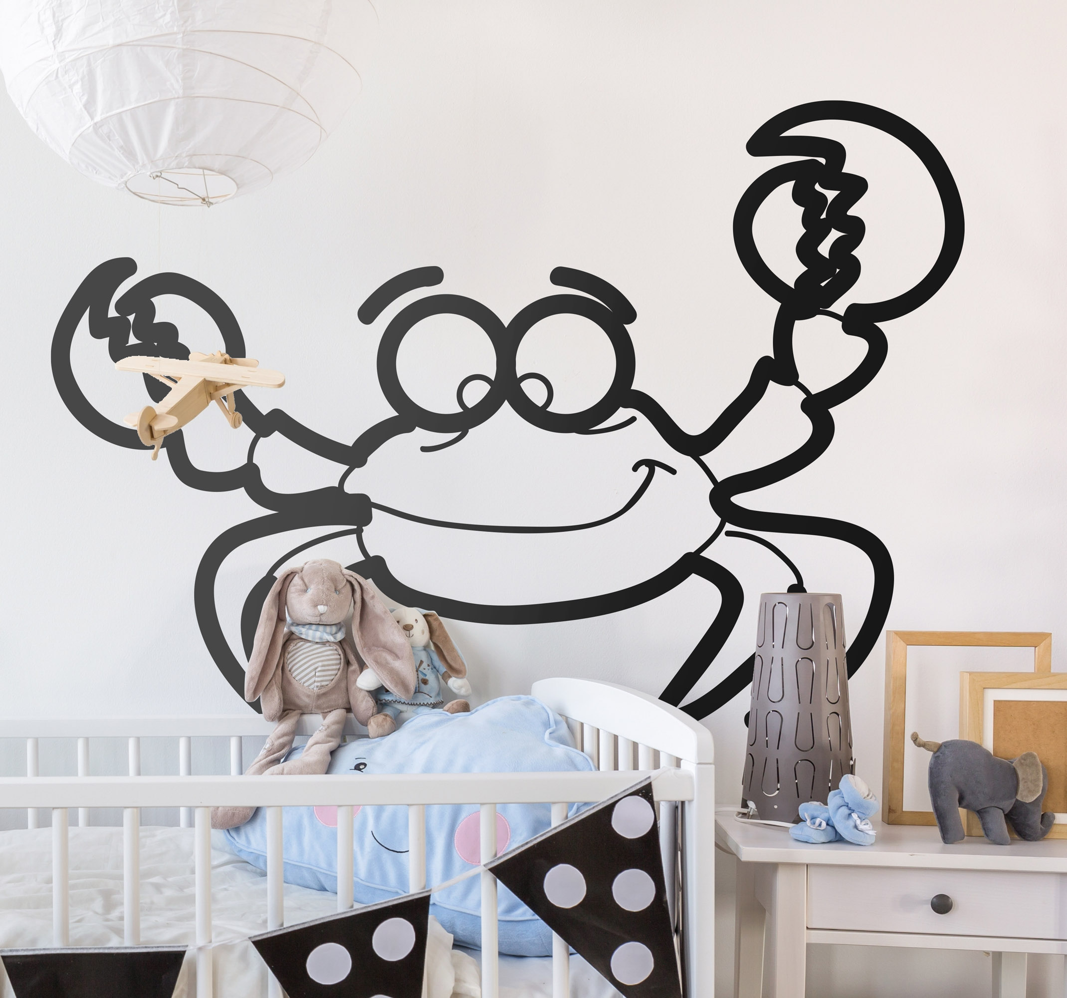 Tenstickers Sticker kinderkamer krab