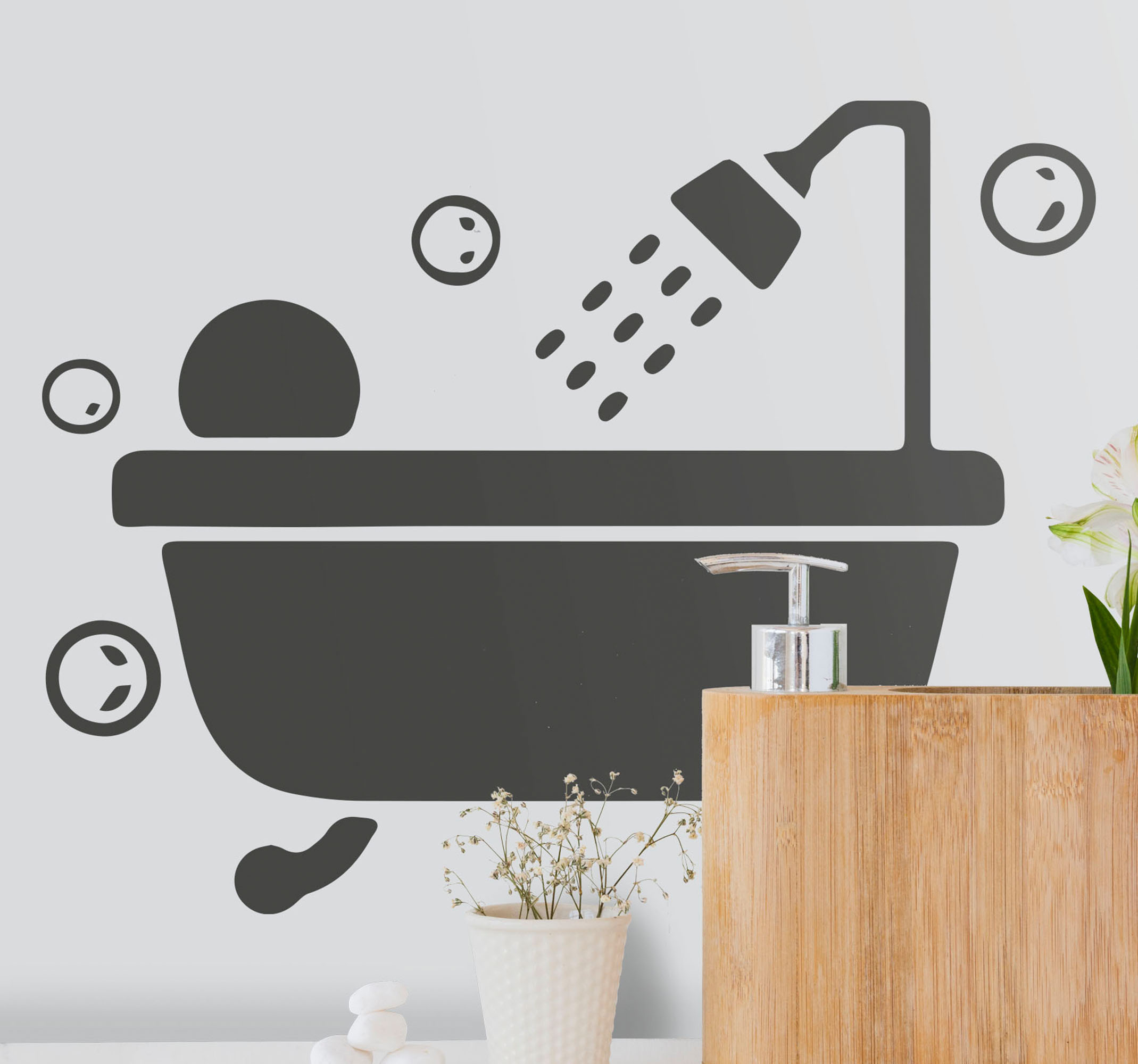 Tenstickers Badkamer muursticker bubbelbad