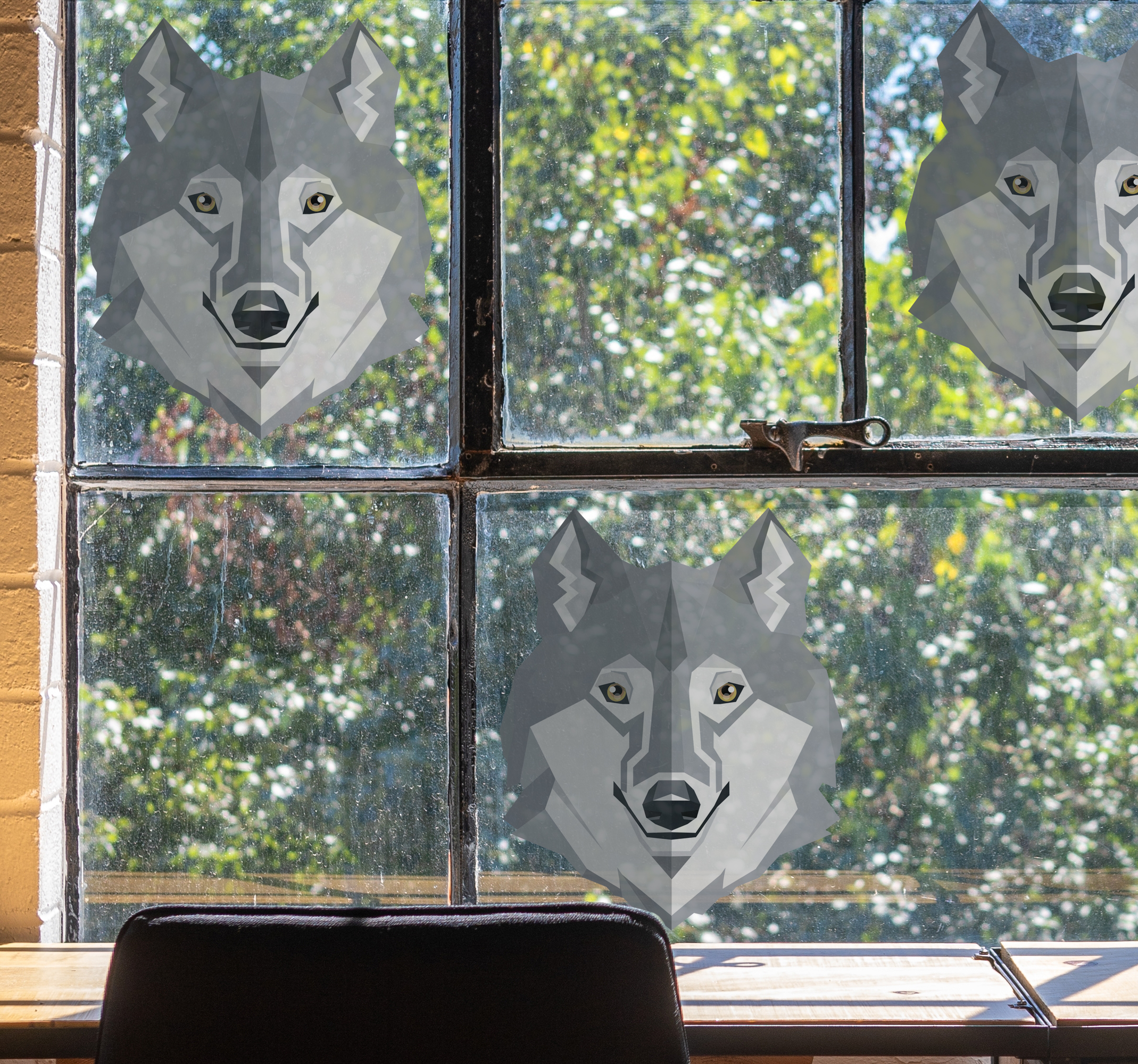 Tenstickers Raamsticker abstract wolf ontwerp
