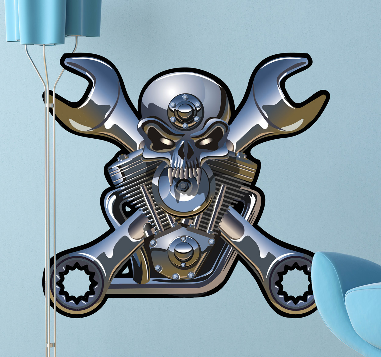 Tenstickers Sticker Doodskop Motor