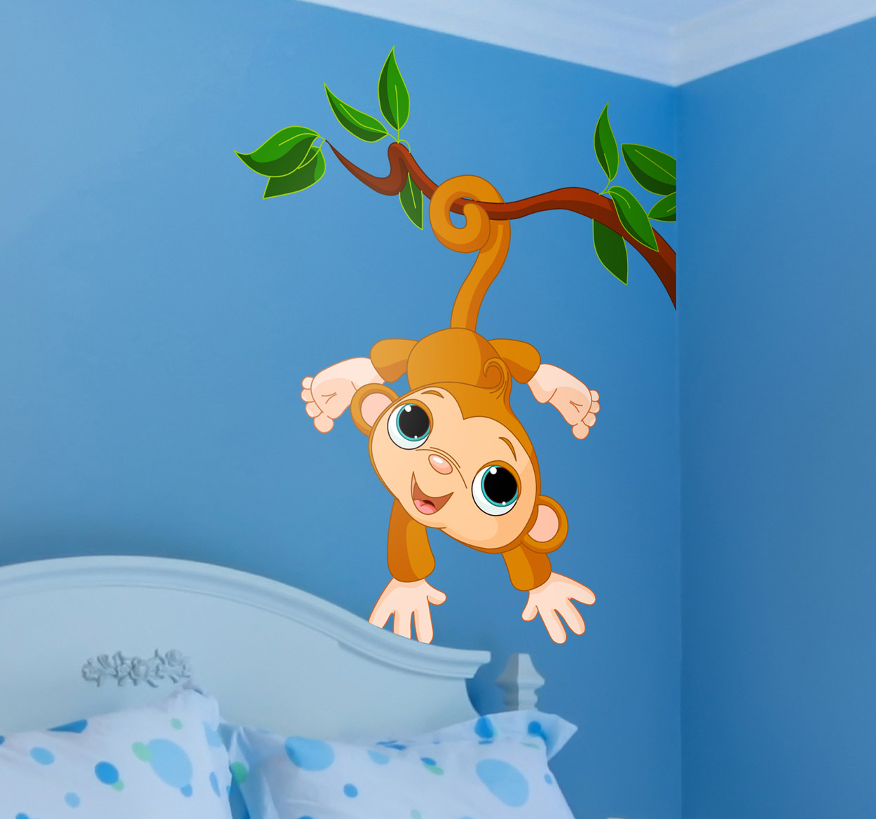 Tenstickers Sticker hangend aapje