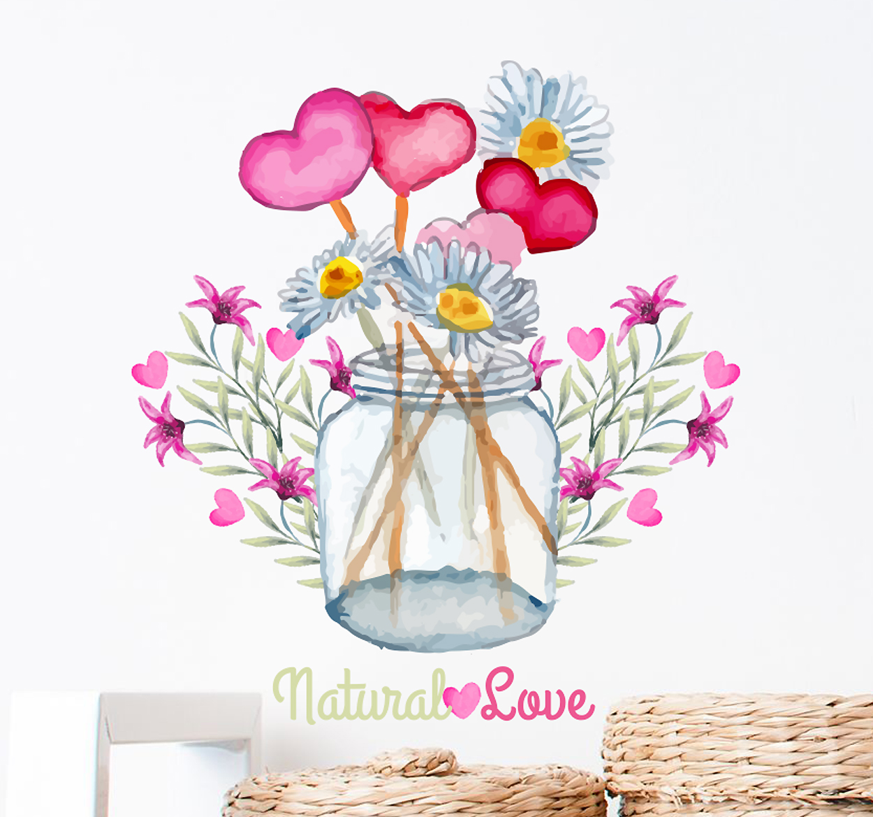 Tenstickers Bloemen muursticker natural love