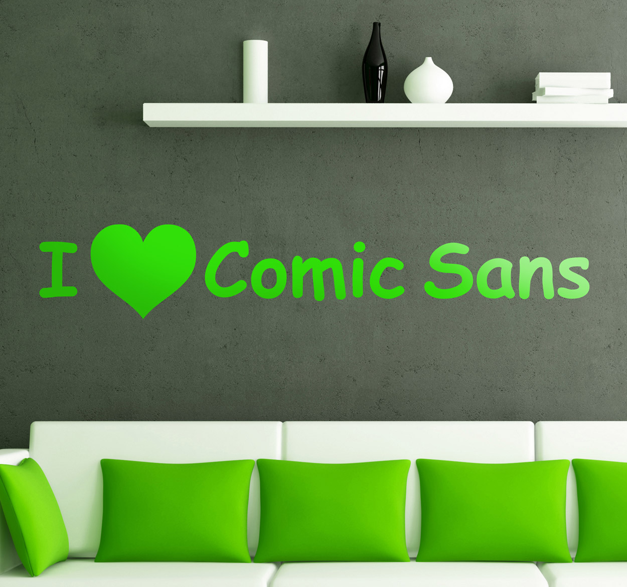 Tenstickers Love Comic Sans muursticker