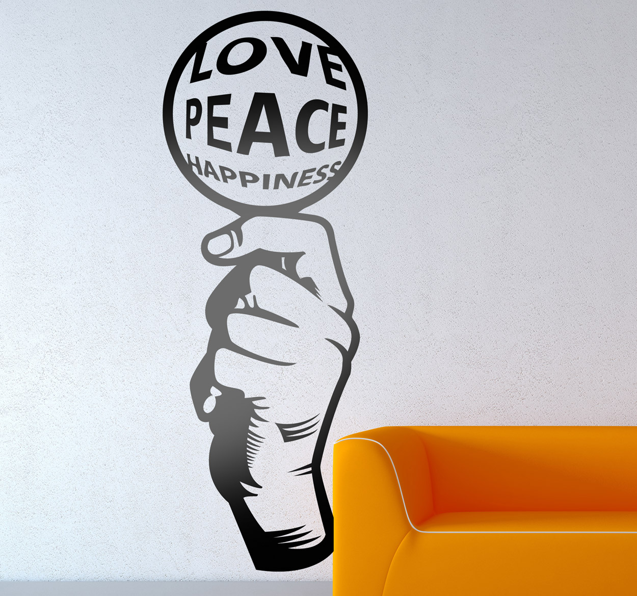 Adesivo murale love peace happiness