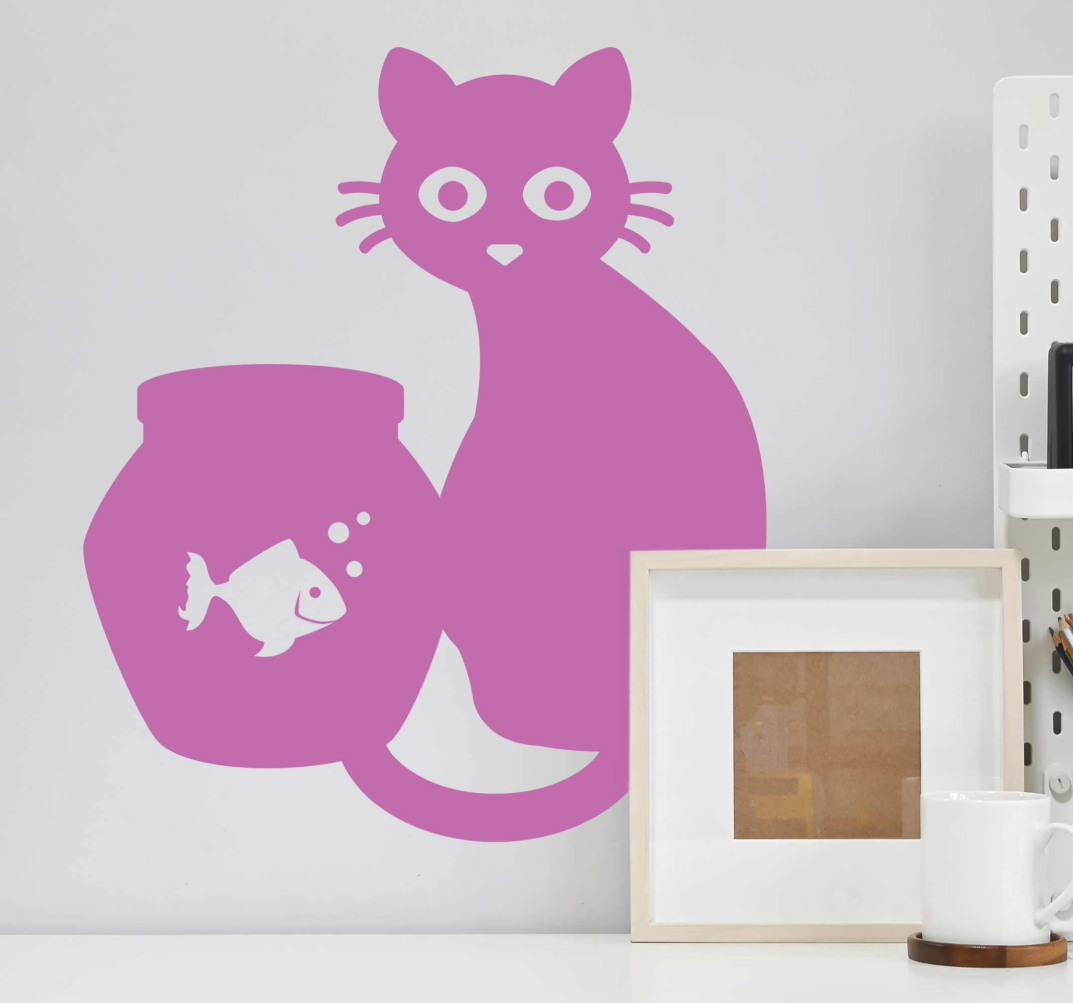 Tenstickers Stickers vissen Kat en vis