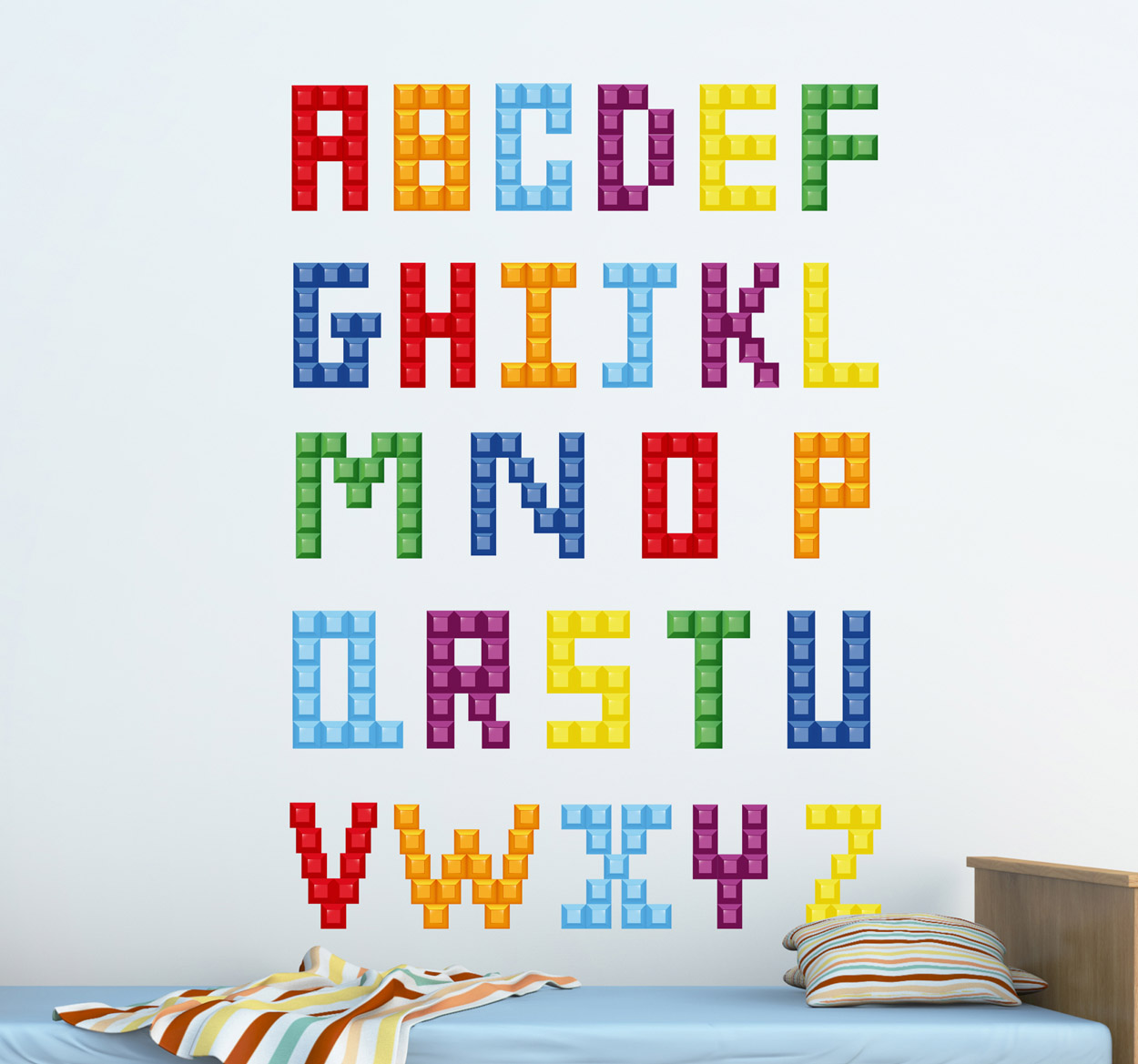 Kinder Wandtattoo Lego-Alphabet