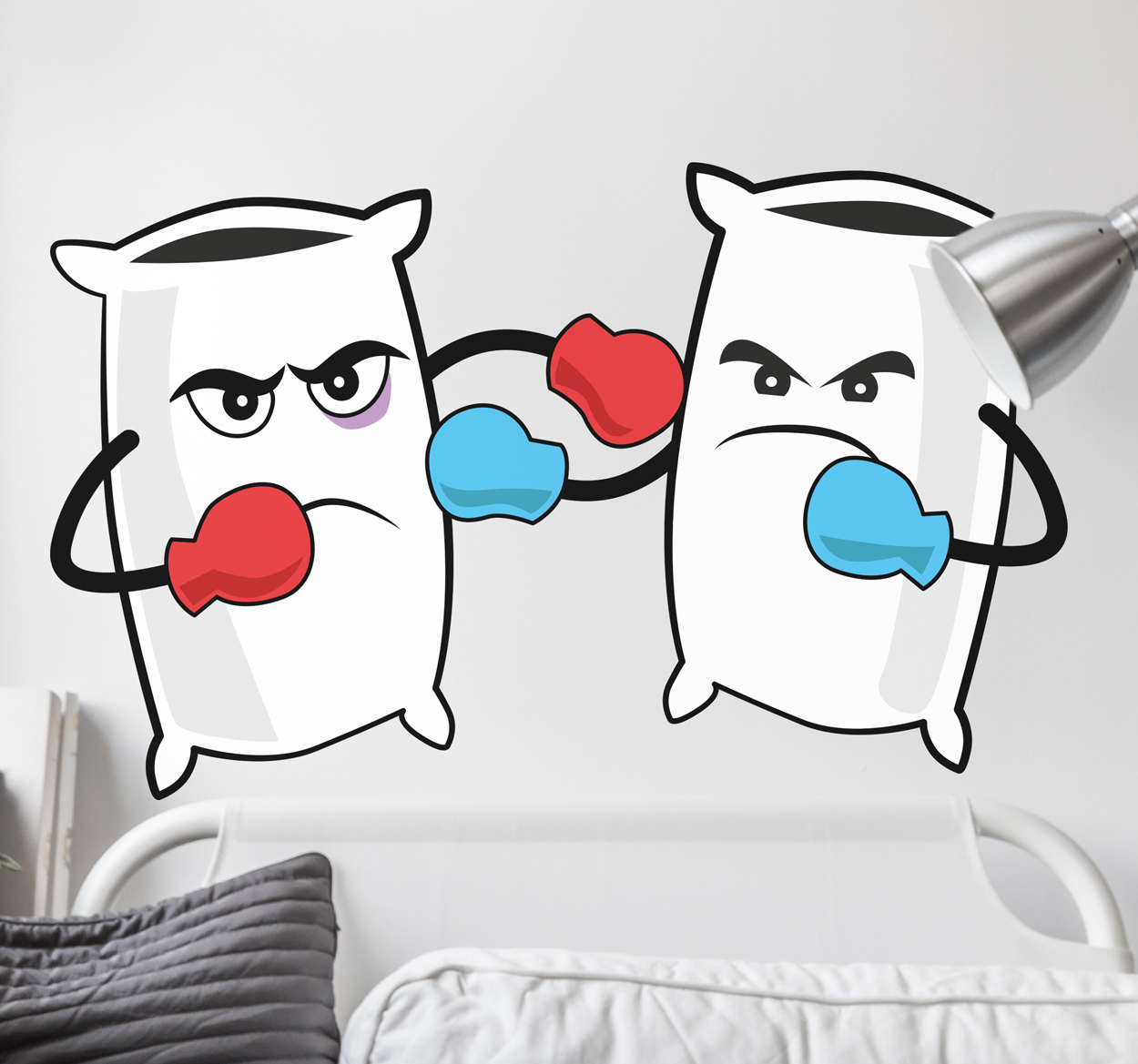 Tenstickers Muursticker kussengevecht