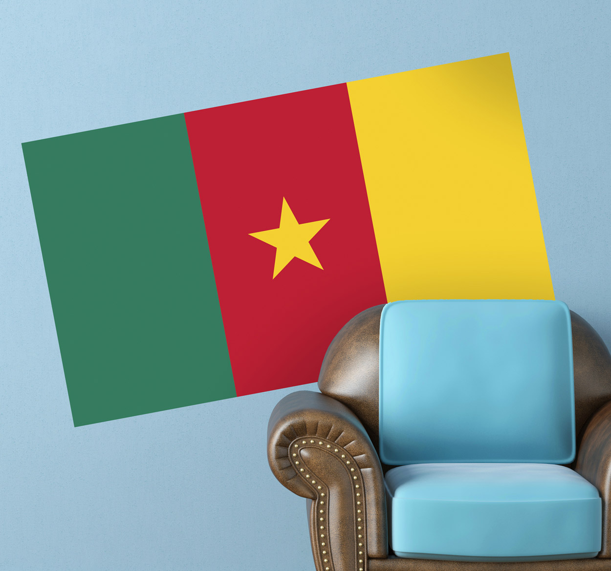 Muursticker vlag Cameroen