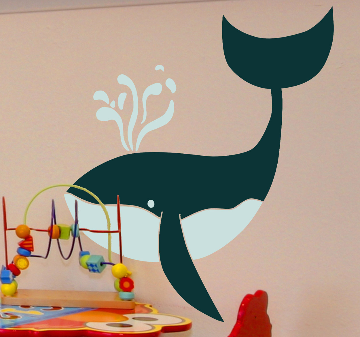 Tenstickers Sticker kinderkamer tekening walvis
