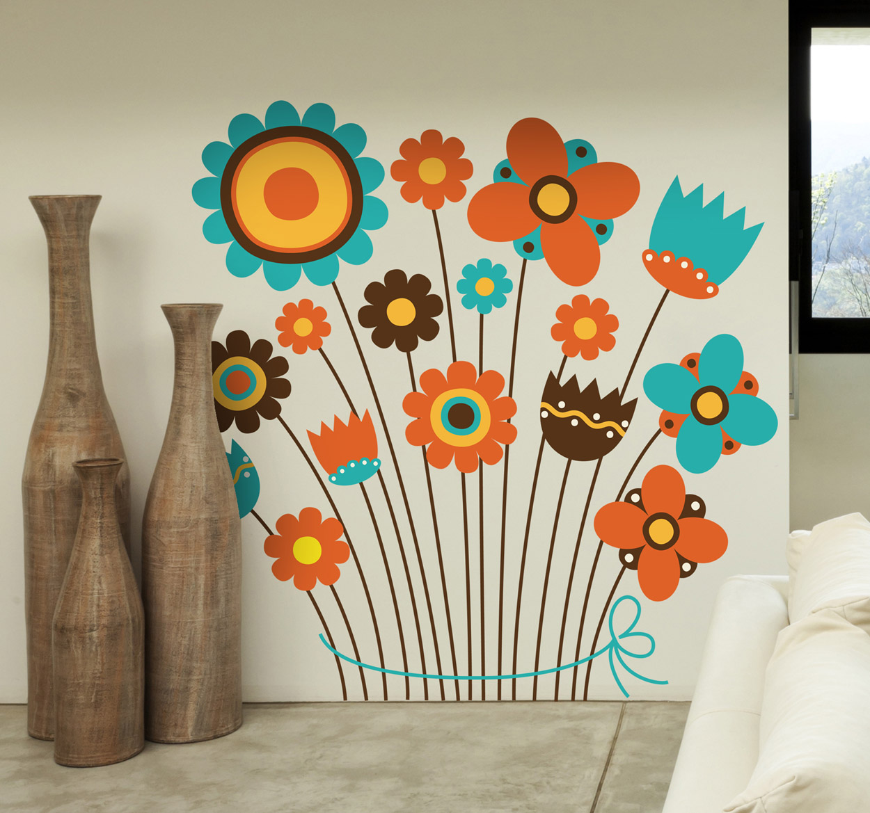 Tenstickers Sticker kind verzameling bloemen