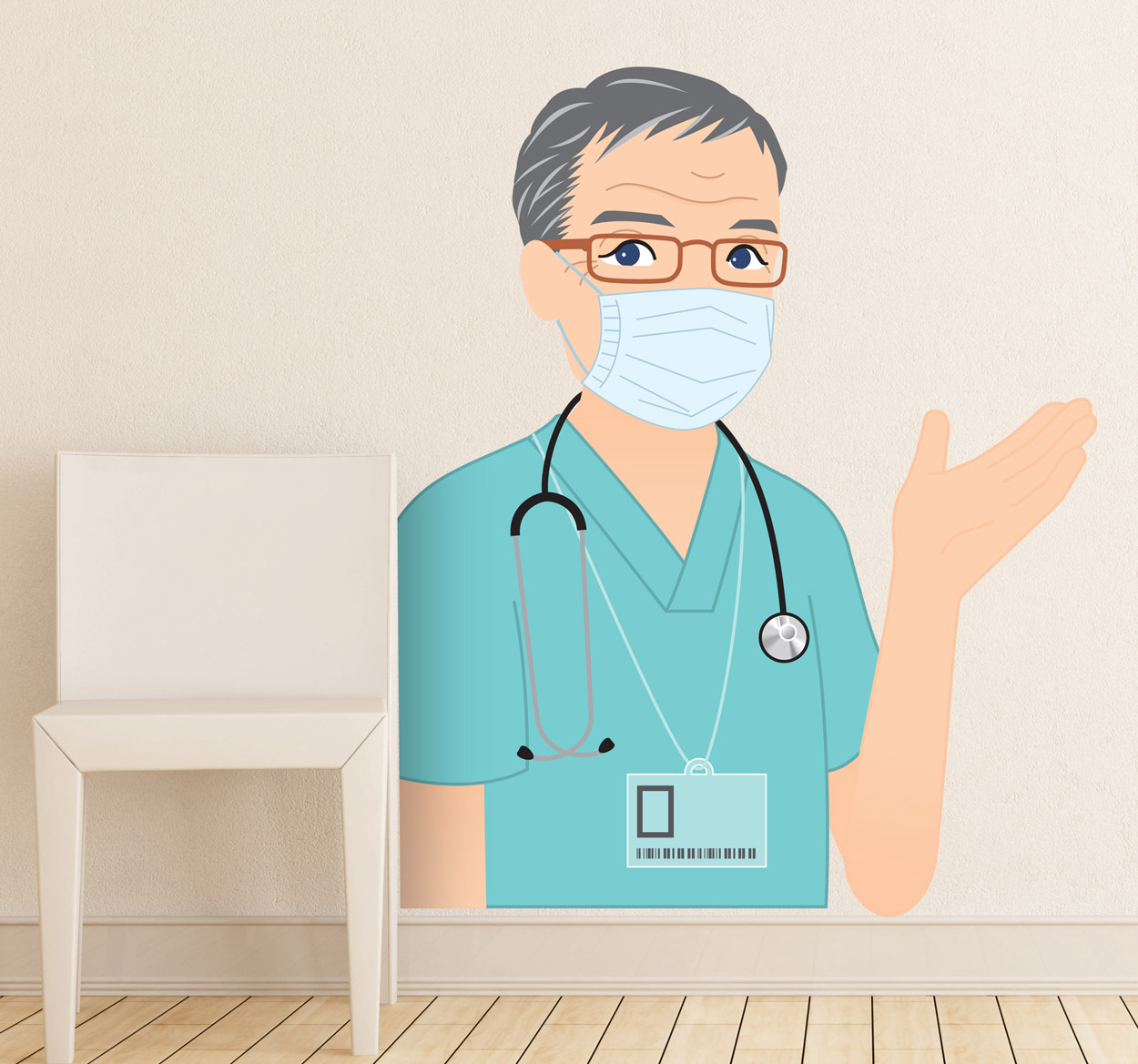 Tenstickers Gemaskerde Dokter Muursticker