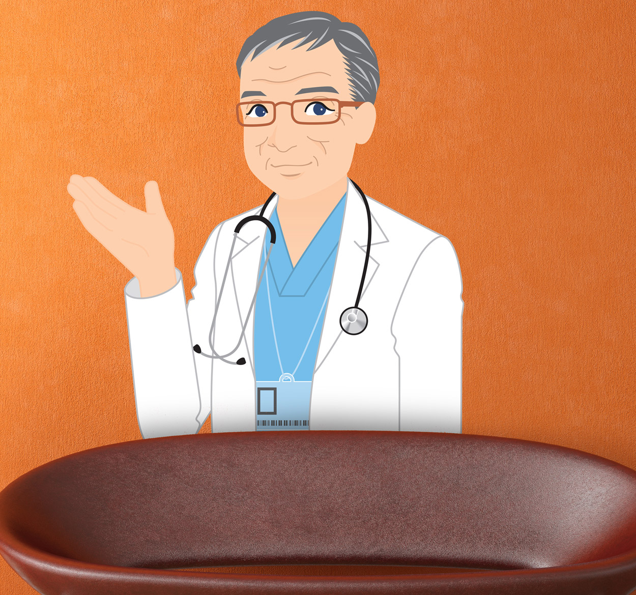 Tenstickers Muursticker Zwaaiende Dokter