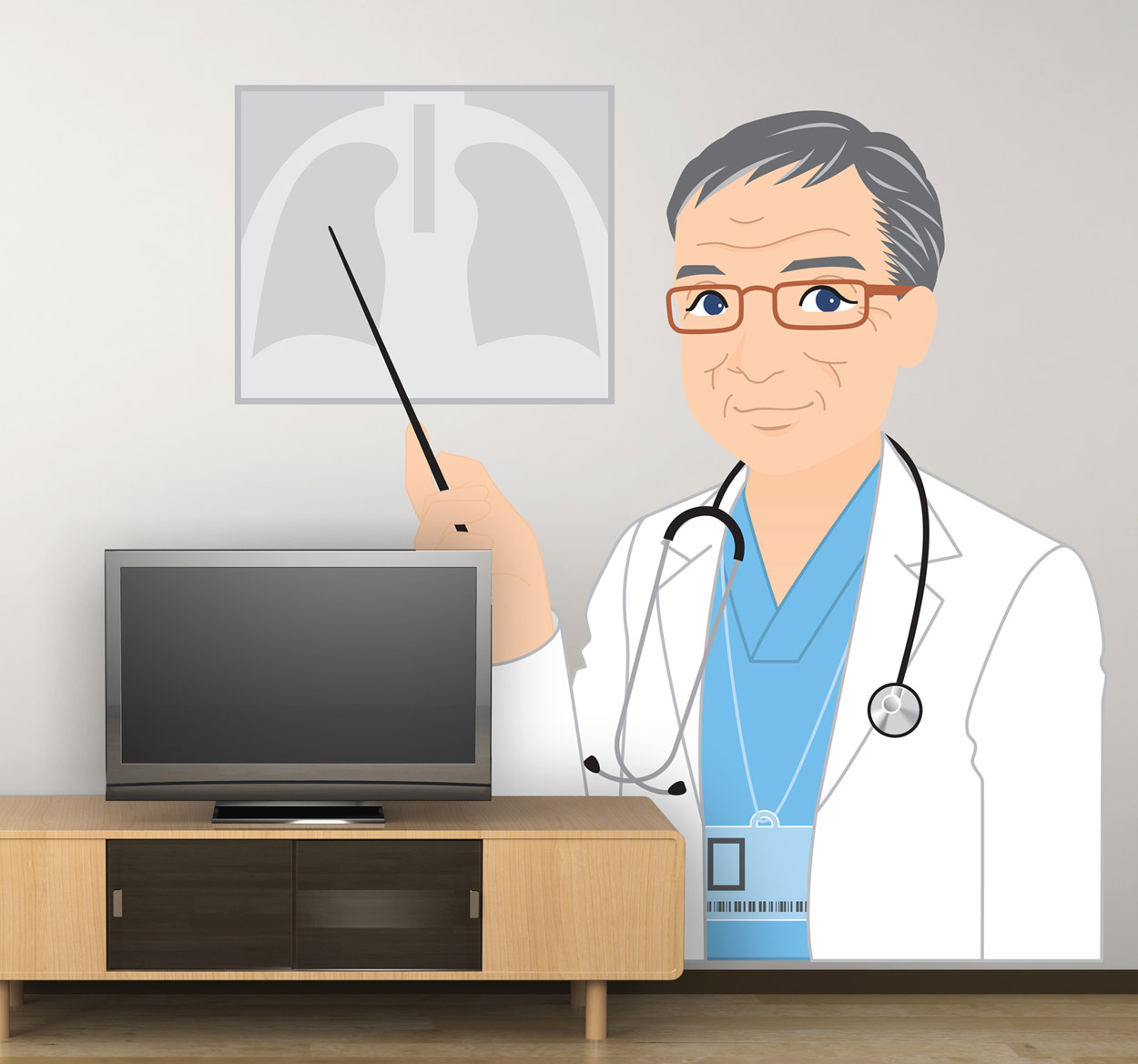 Tenstickers Muursticker Dokter met R&ouml;ntgenfoto