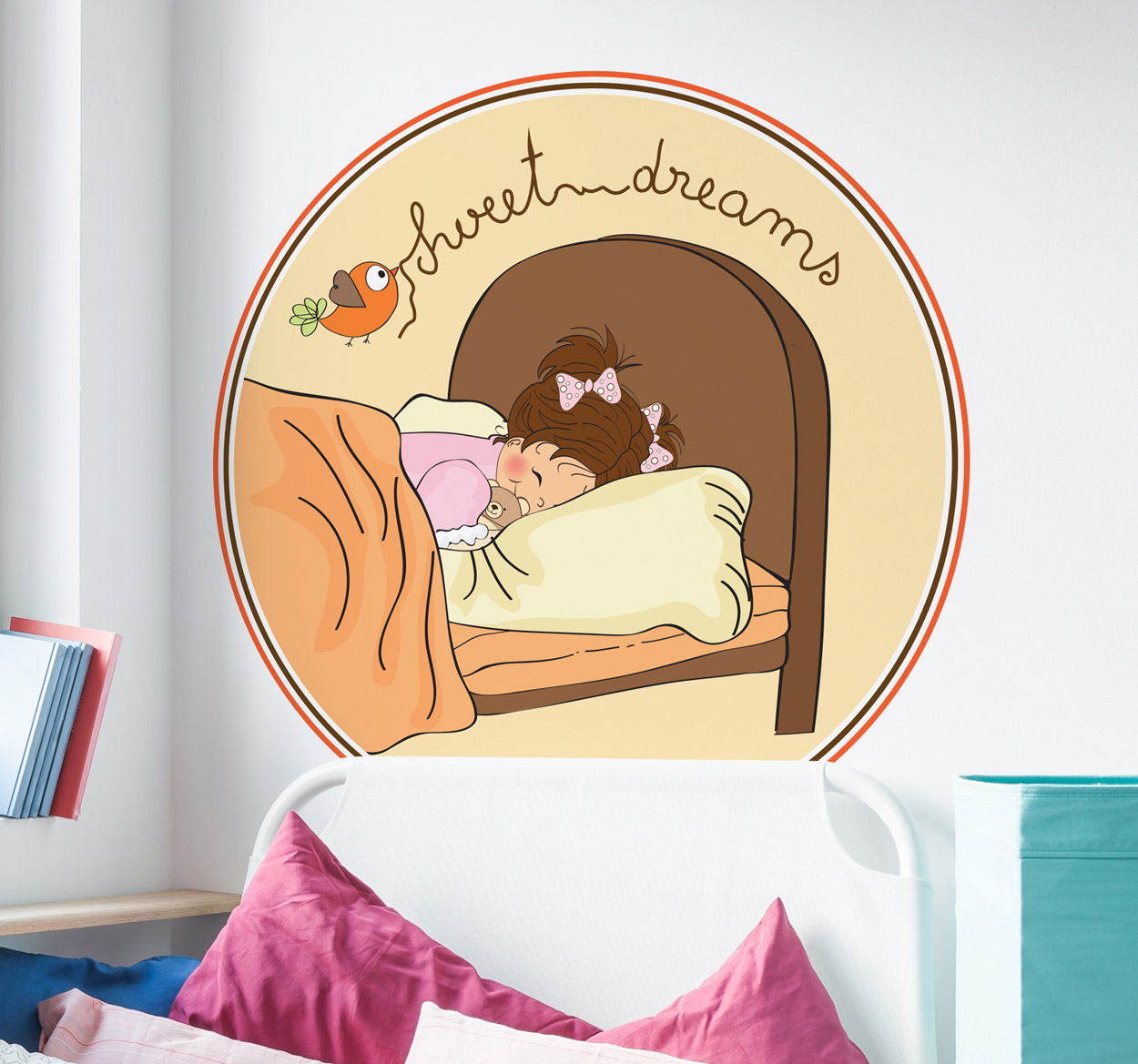 Tenstickers Meisje sweet dreams hoofdeinde sticker