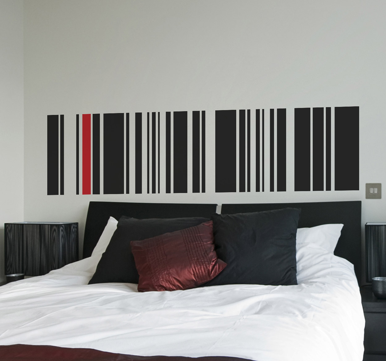 Tenstickers Sticker Barcode Hoofdeinde Bed