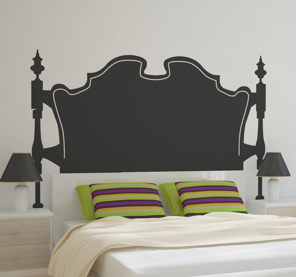 Tenstickers Sticker hoofdeinde bed hout