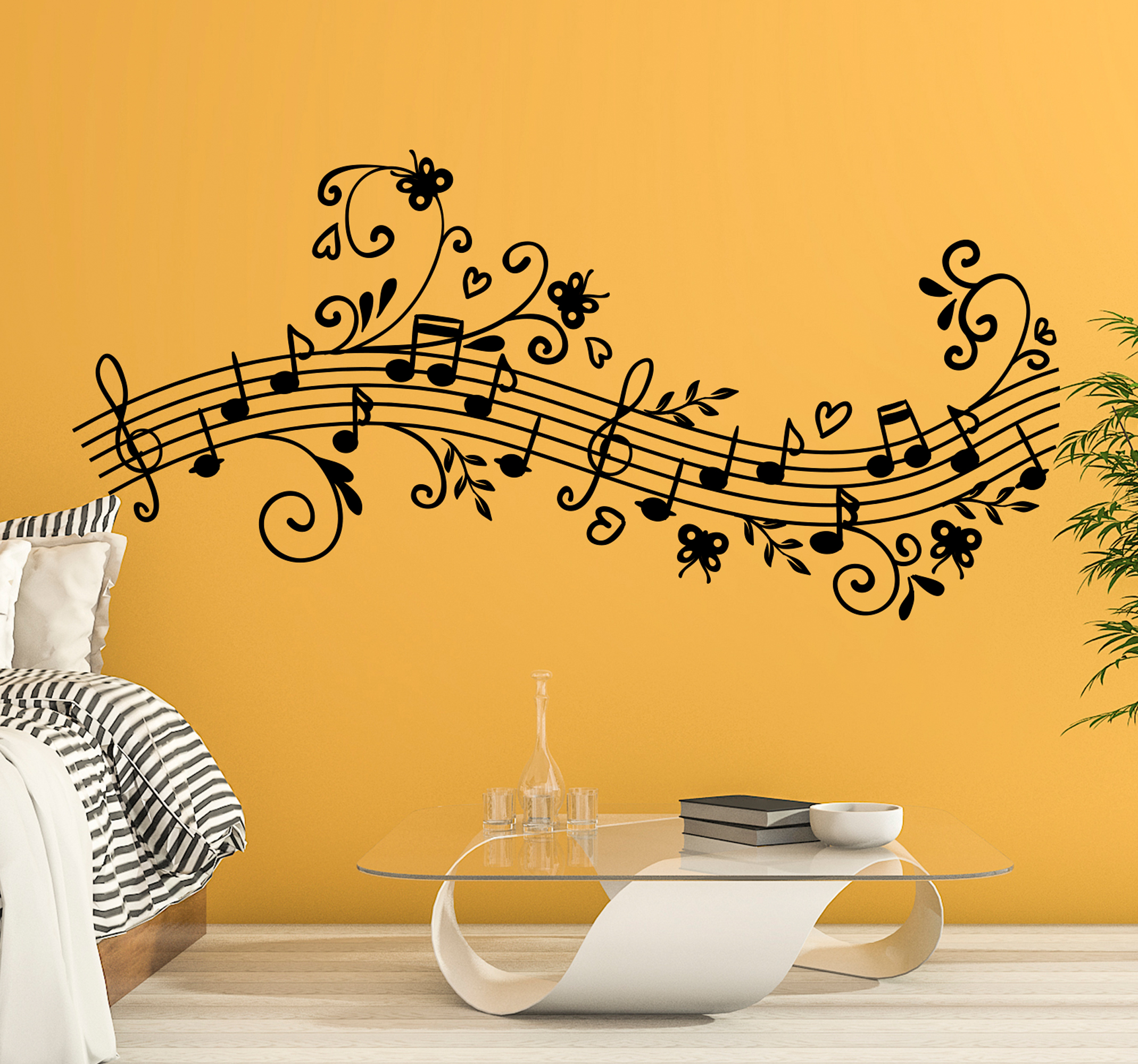 Autocolante de parede floral sinfonia