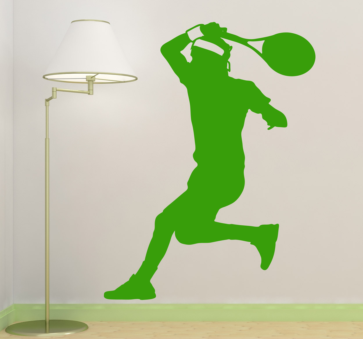 Tenstickers Muursticker silhouet tennissen voorhand