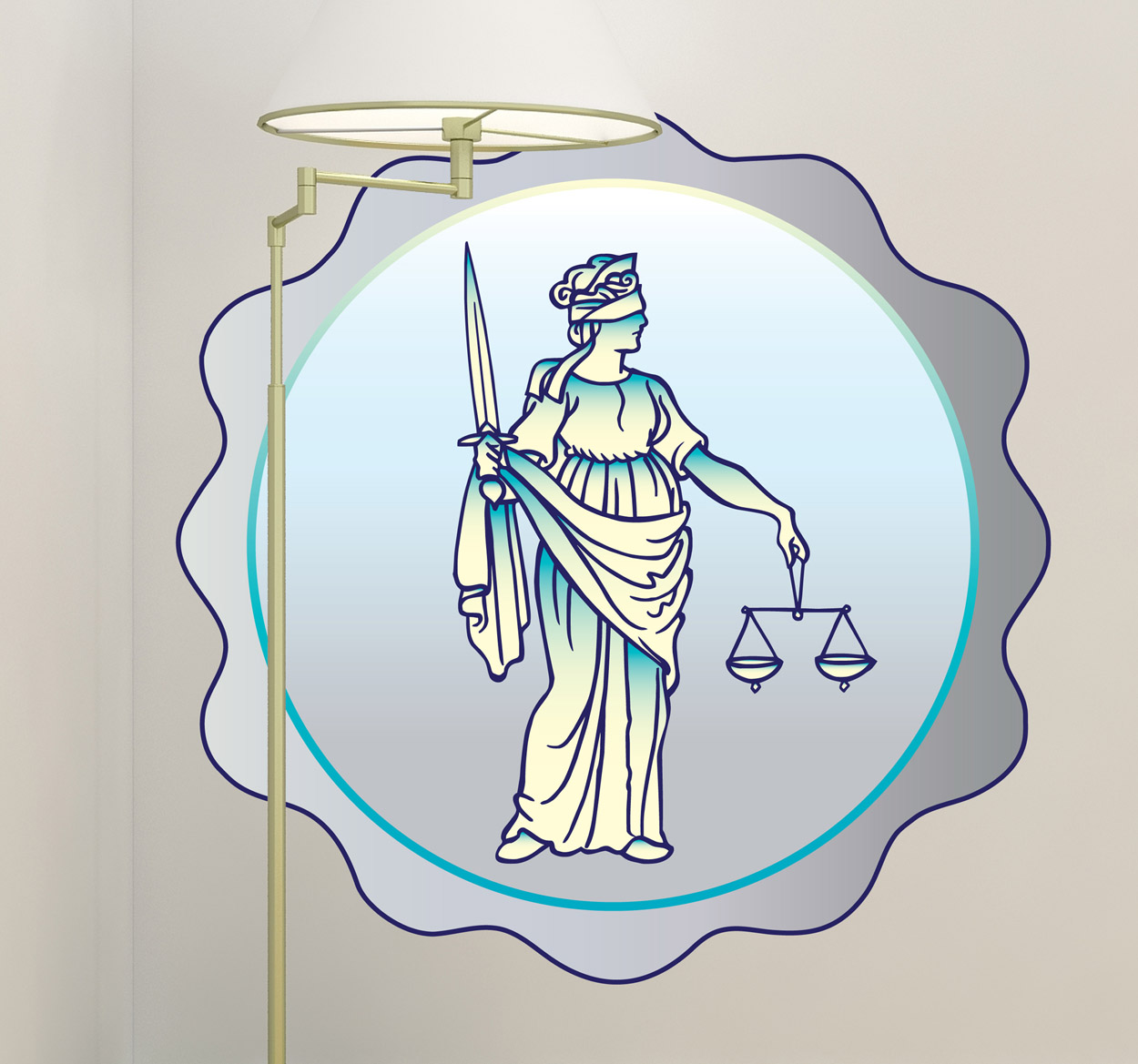 Tenstickers Sticker vrouwe justitia gerechtigheid