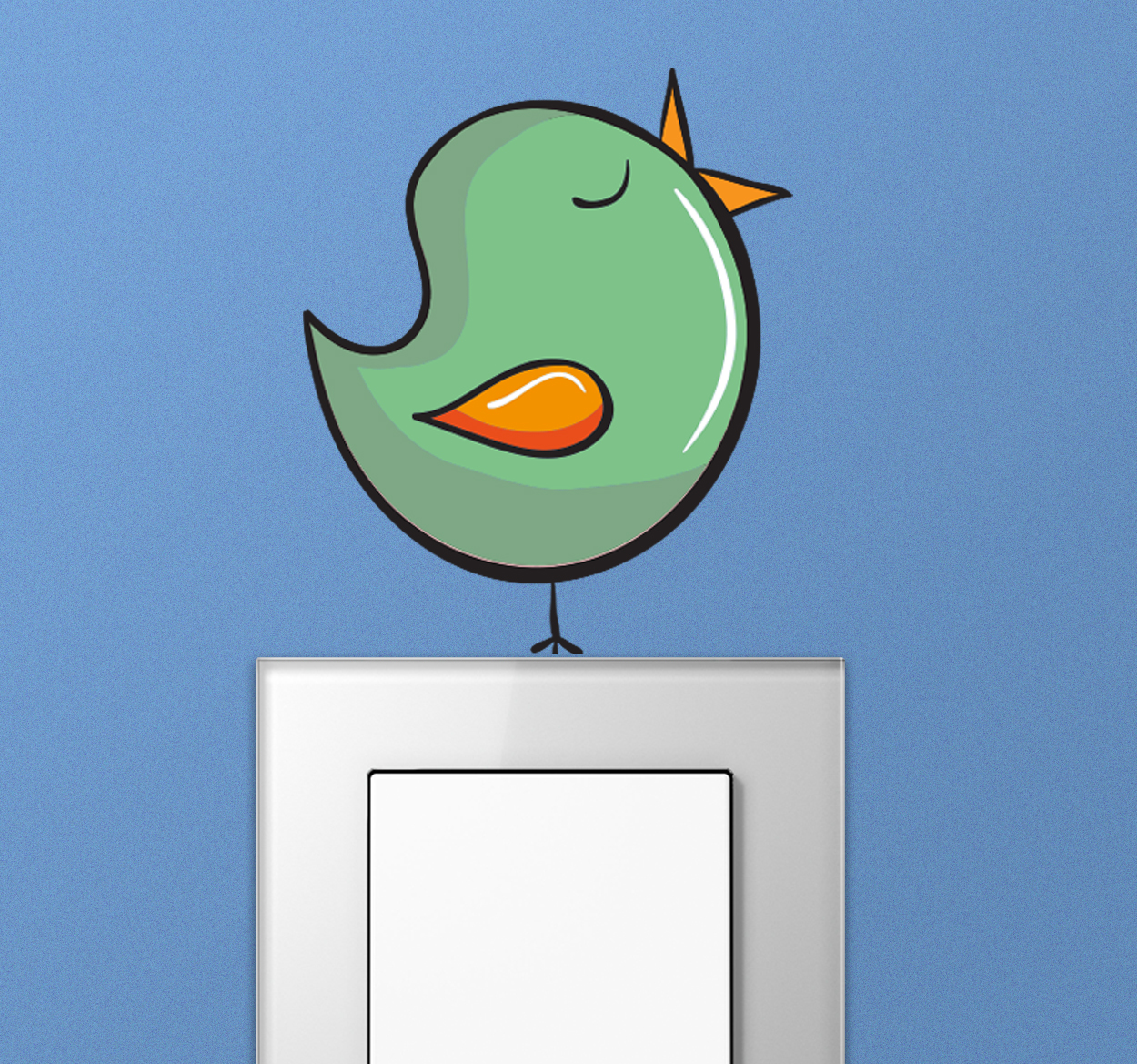 Sticker lichtschakelaar stopcontact vogel