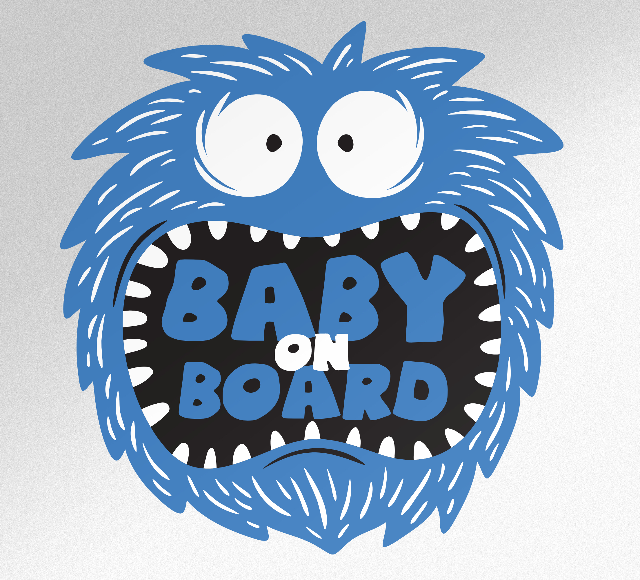 Adesivo bimbo a bordo personalizzato Mostro blu