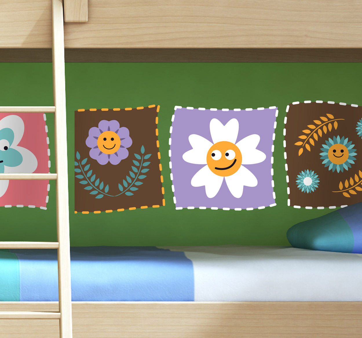 Tenstickers Sticker set bloemen kinderkamer