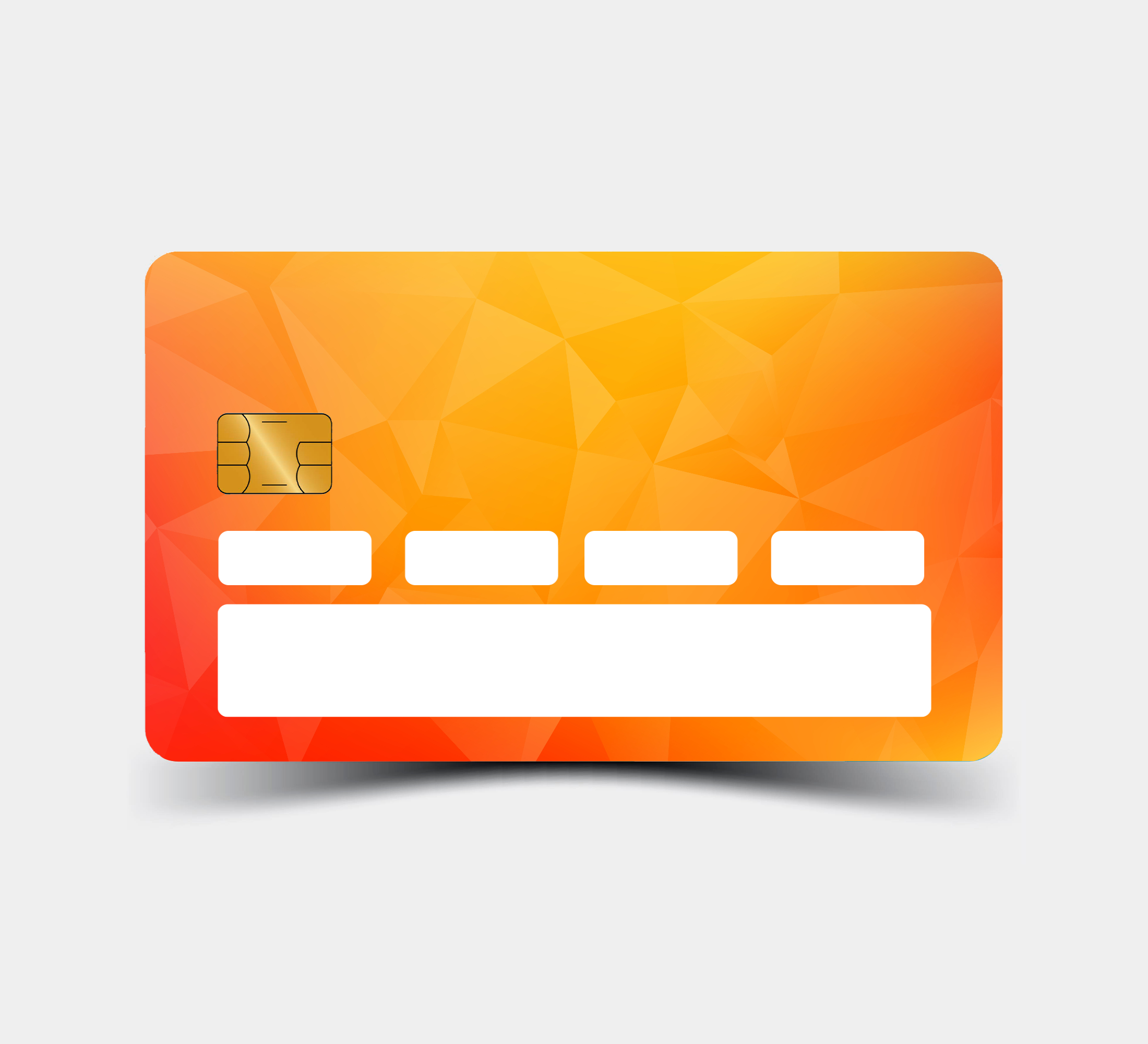 Adesivo per carta di credito Astratto low poly arancione