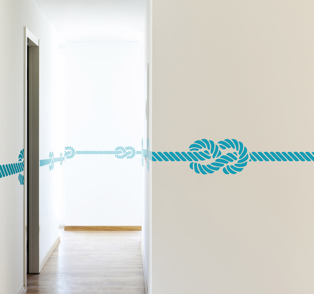 Tenstickers Sticker achtknoop touw marine