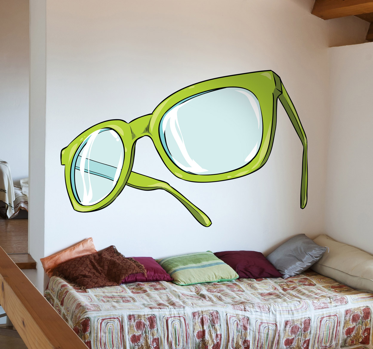 Tenstickers Sticker groene bril