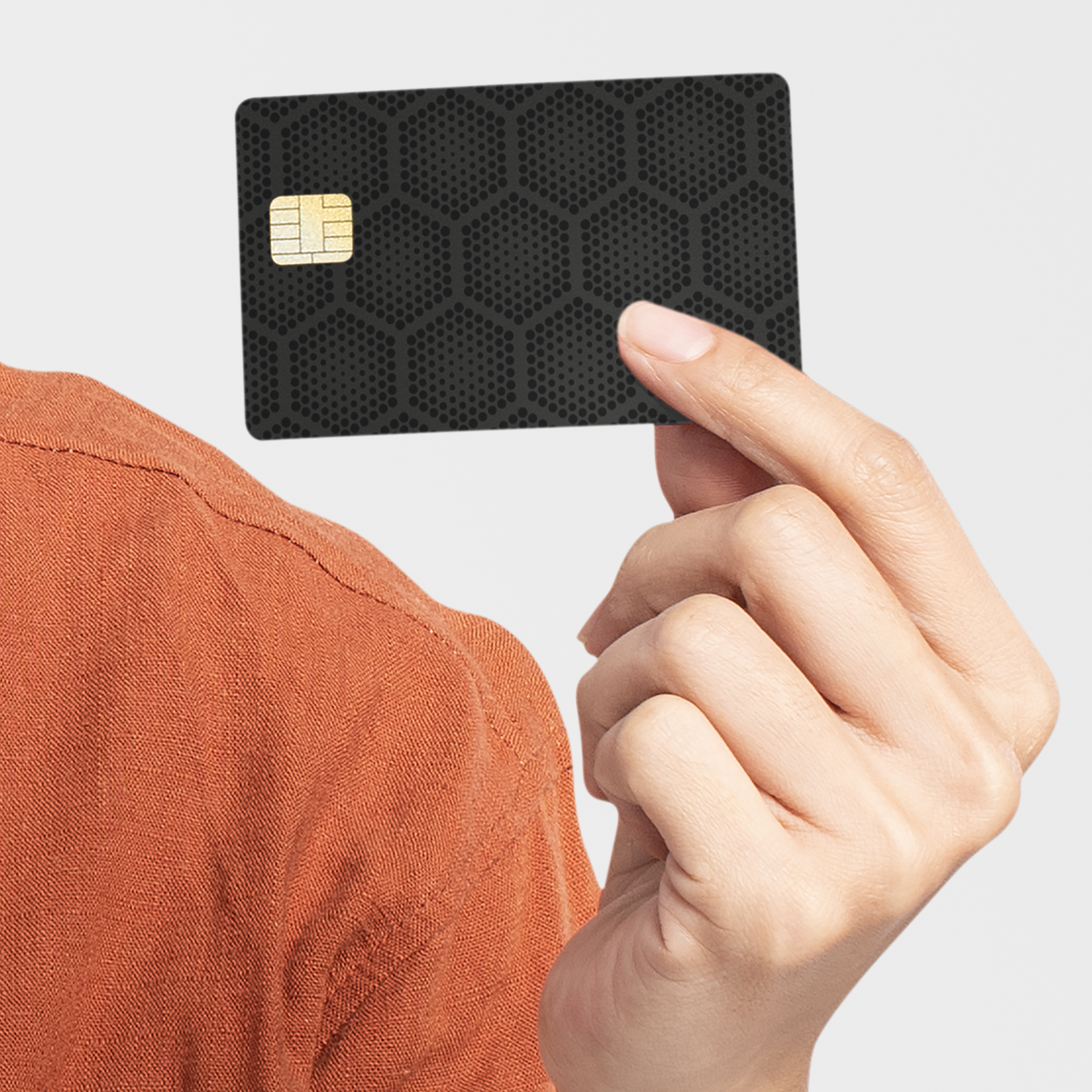 Adesivo per carta di credito Modello di esagoni scuri