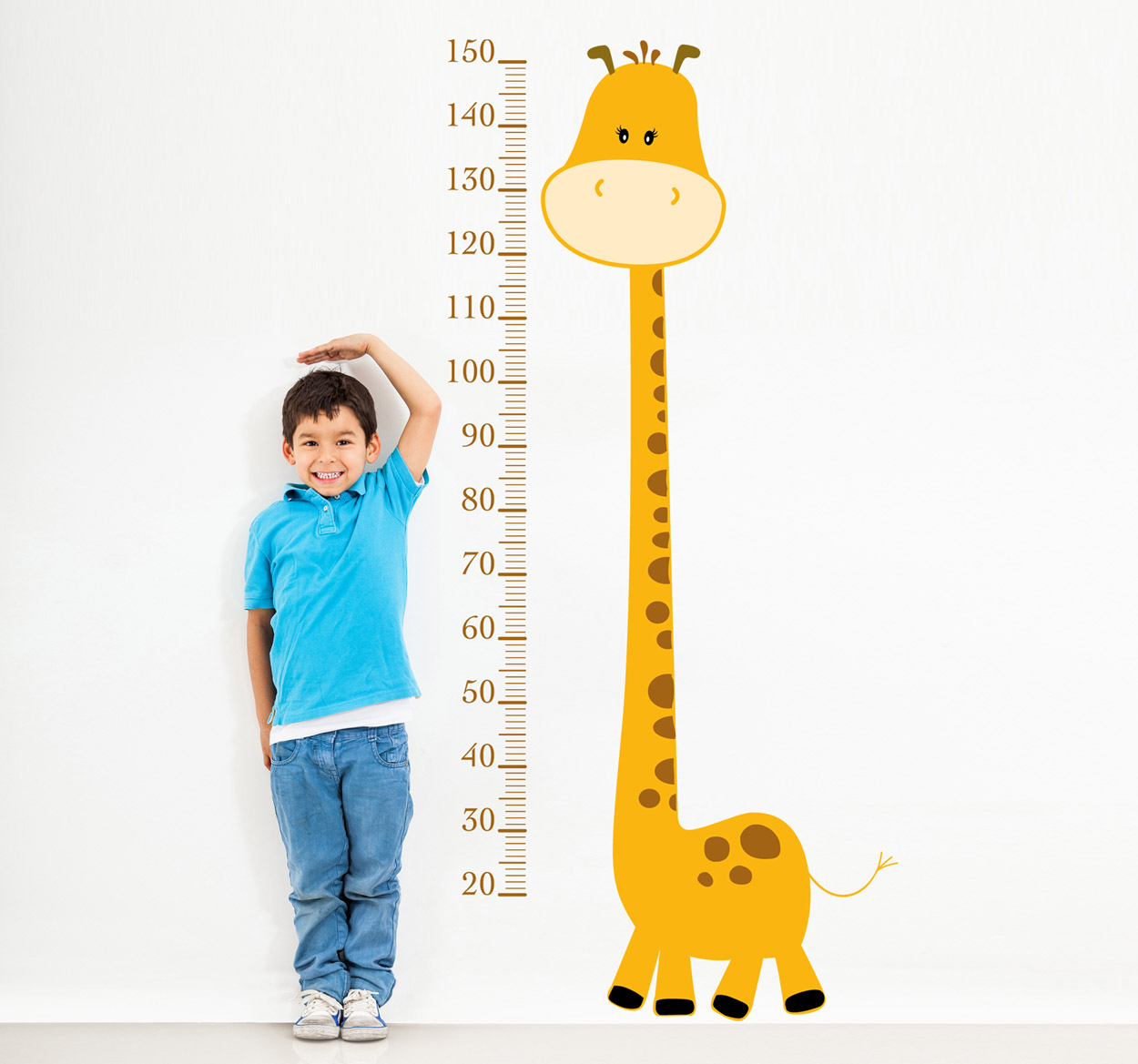 Tenstickers Sticker Groeimeter Giraffe