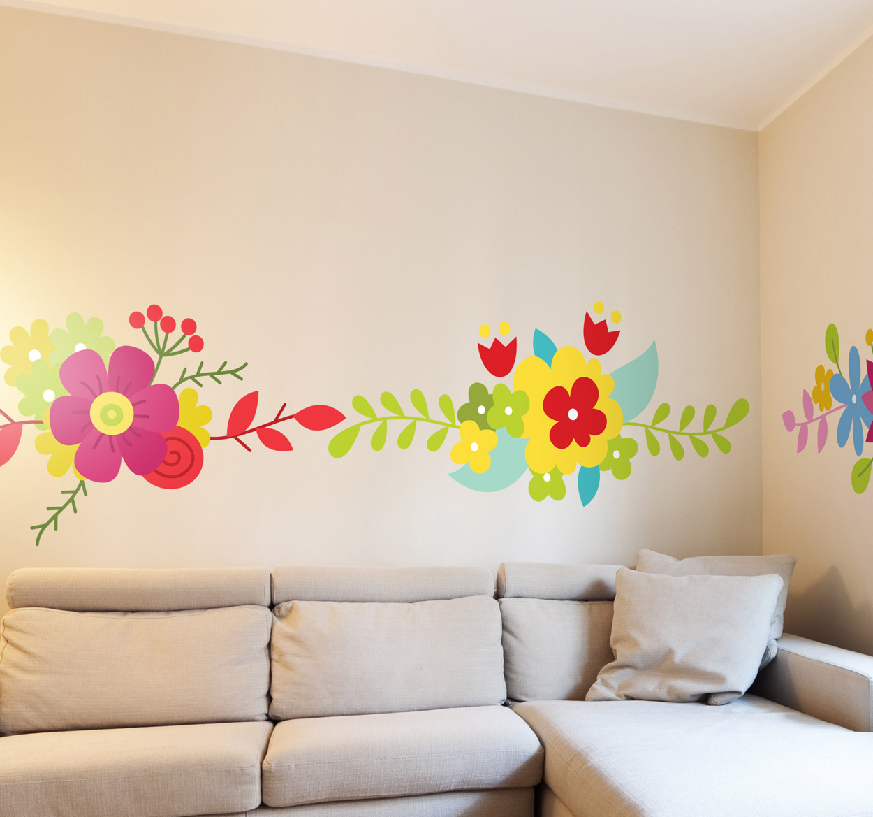 Tenstickers September vrolijke bloemen sticker