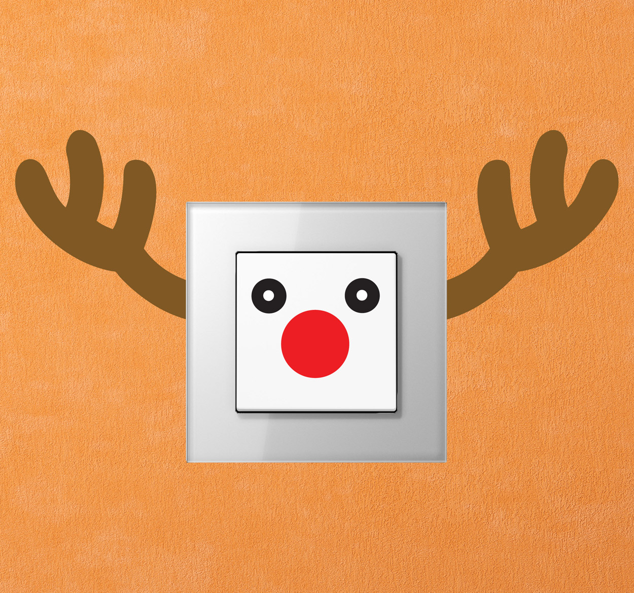 Sticker schakelaar Rudolf hert kerst
