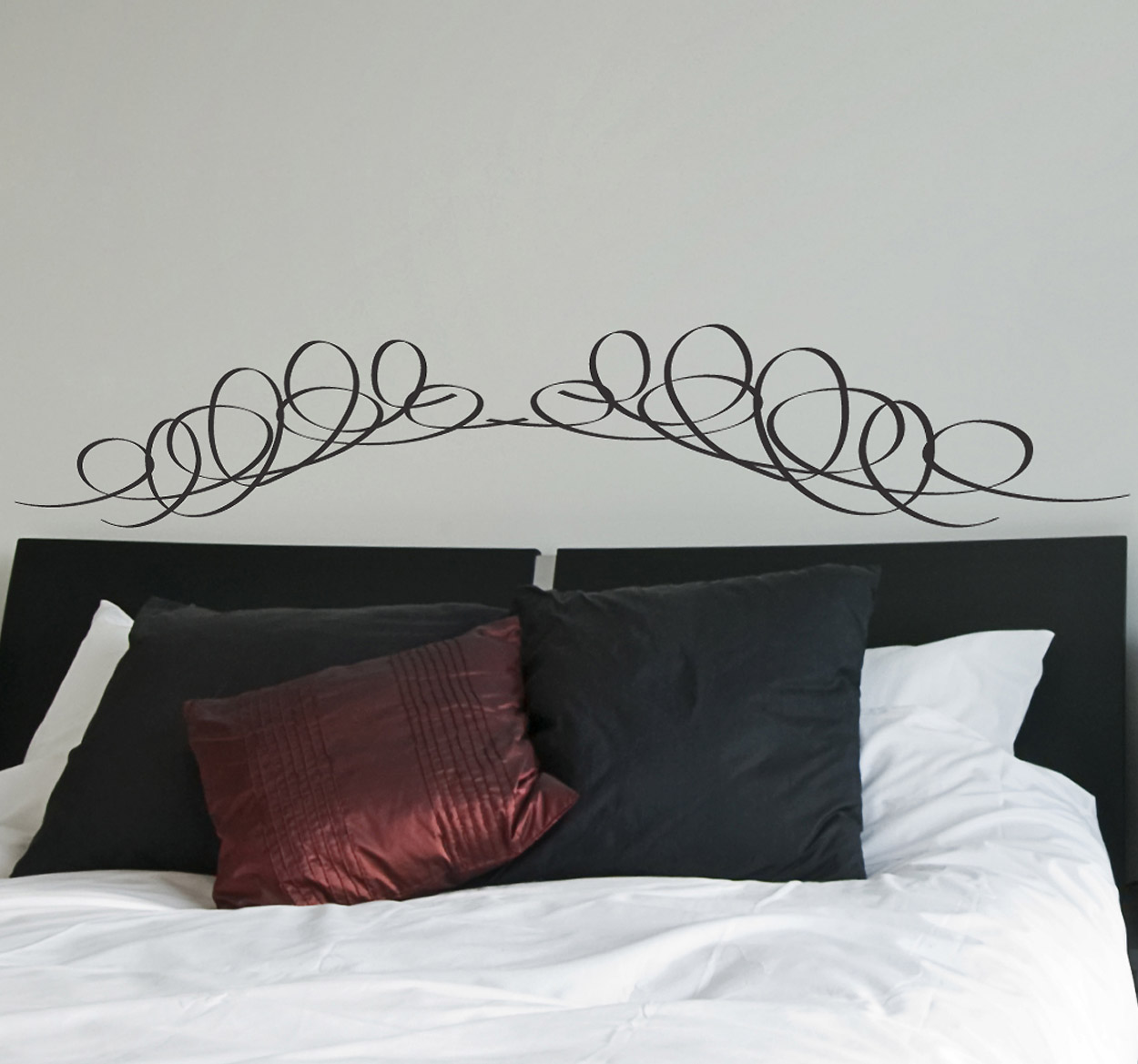 Tenstickers Sticker modern hoofdeinde bed krullen