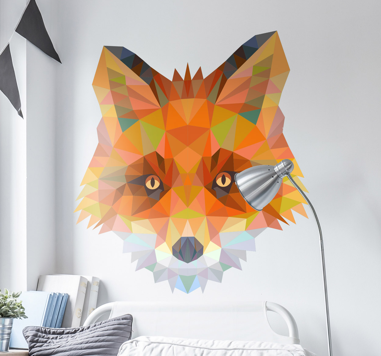 Tenstickers 3D geometrische prisma vos muursticker