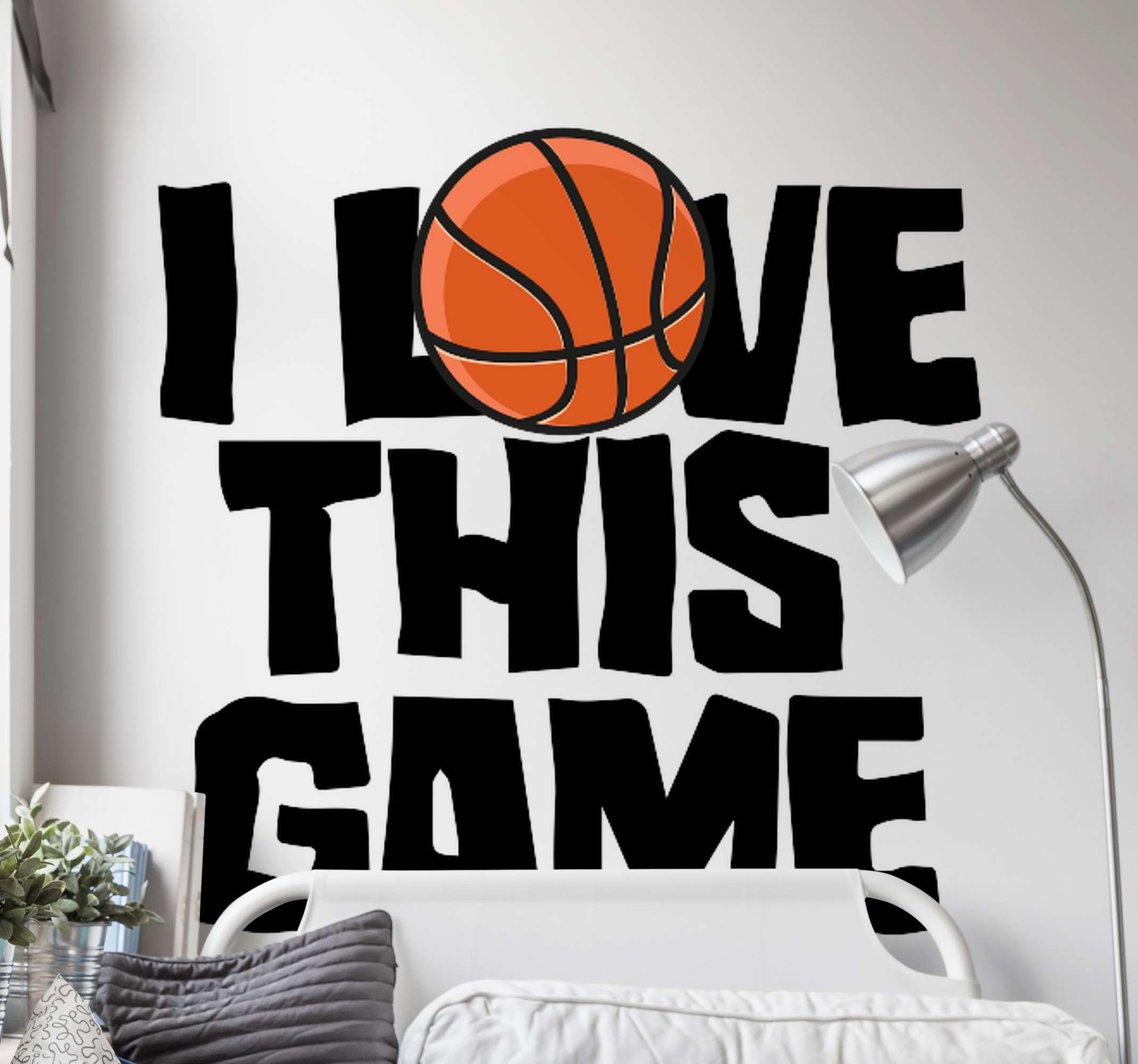 Wandsticker Basketball Basketballspieler mit Text