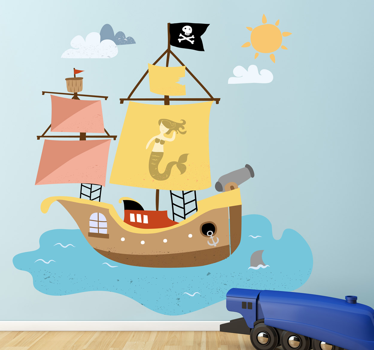 Tenstickers Sticker kind piratenschip