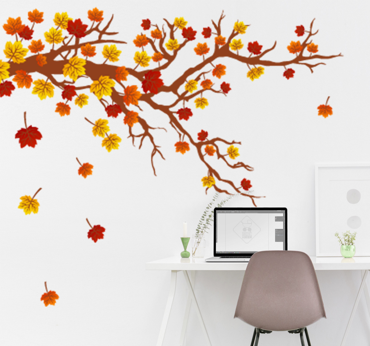 Vinilo decorativo árbol otoño
