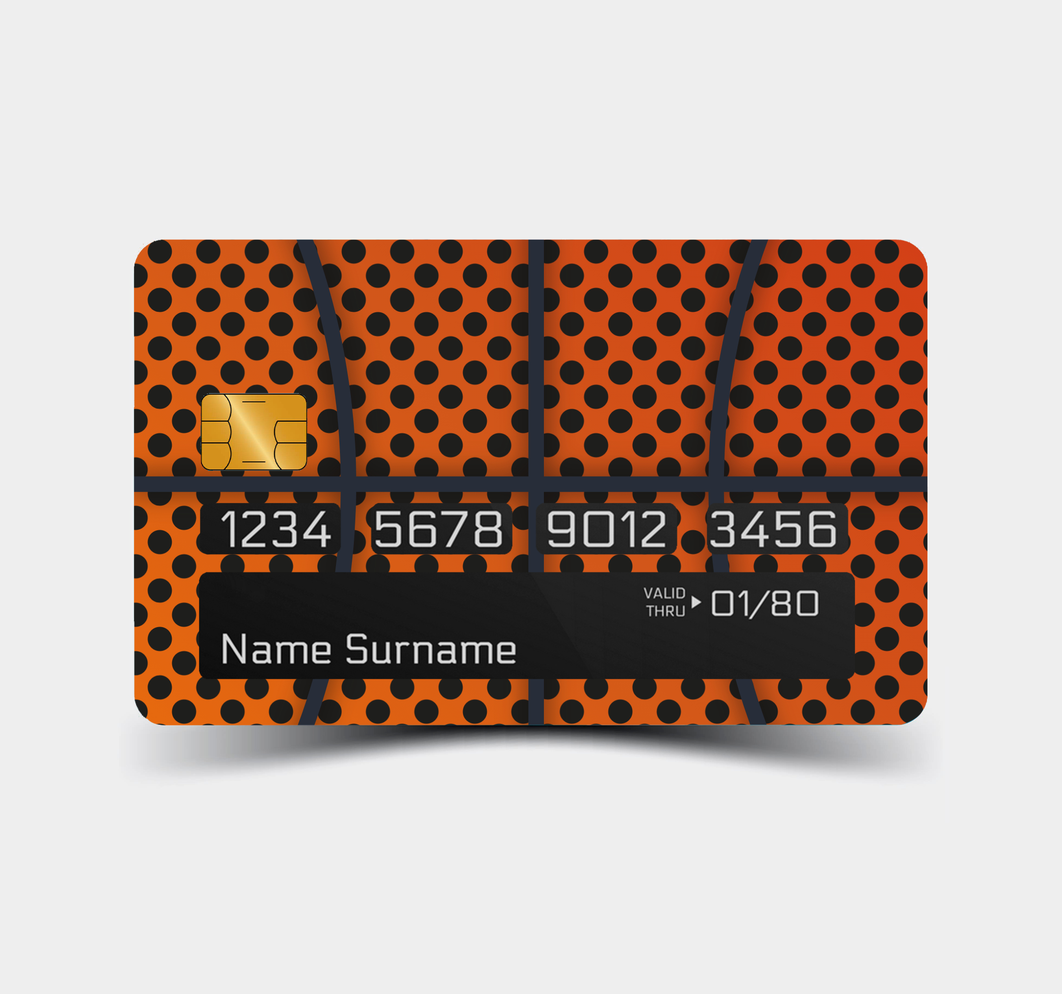 Adesivo per carta di credito Trama realistica di basket arancione