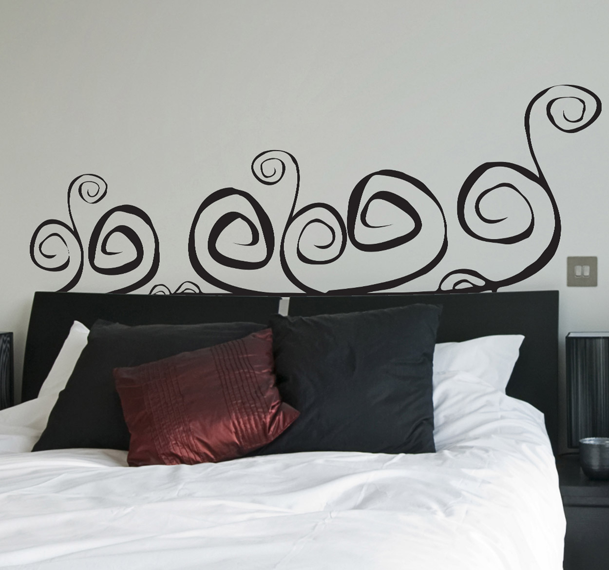 Tenstickers Sticker hoofdeinde bed krullen