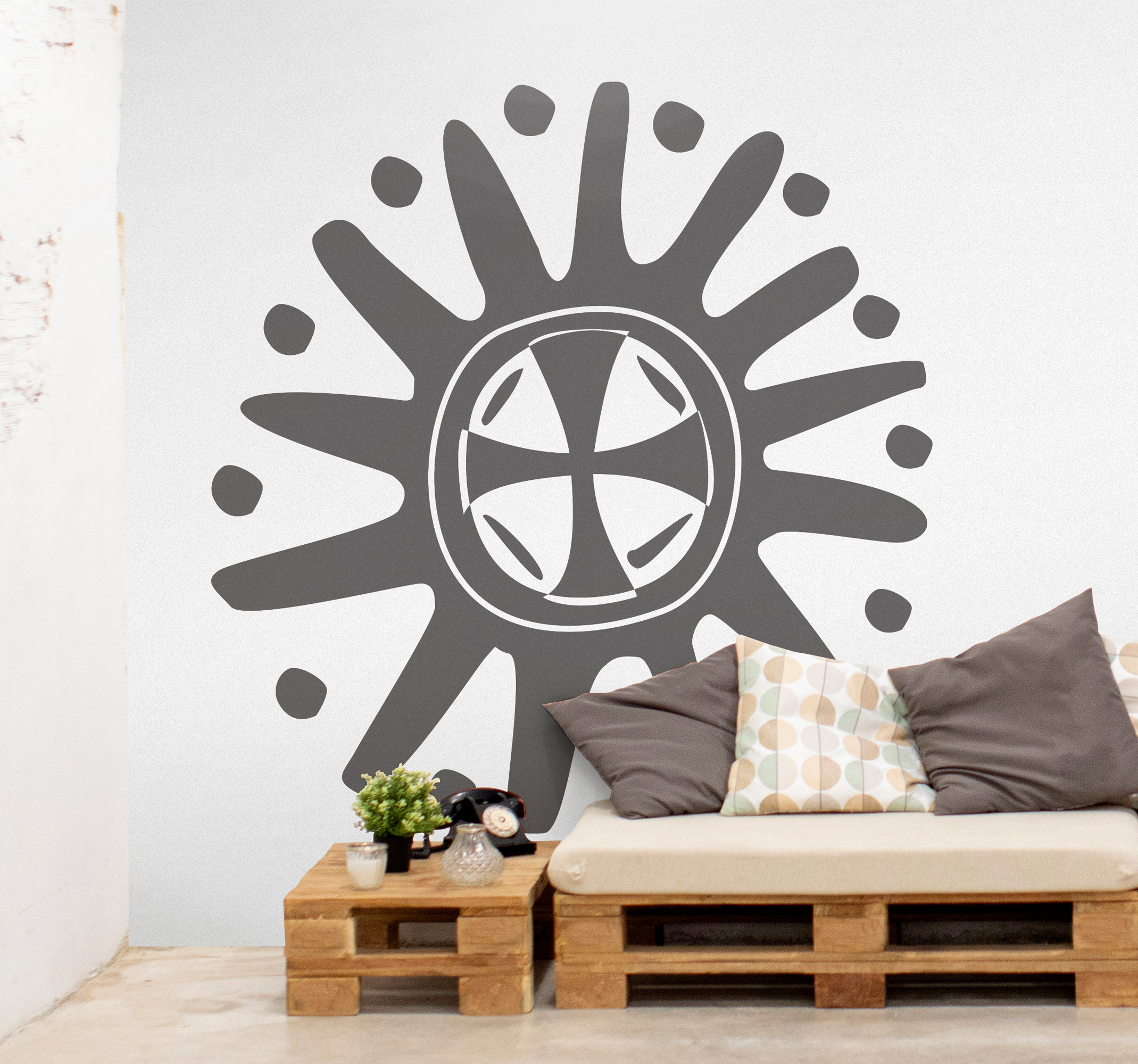 Sticker caleidoscoop kruis