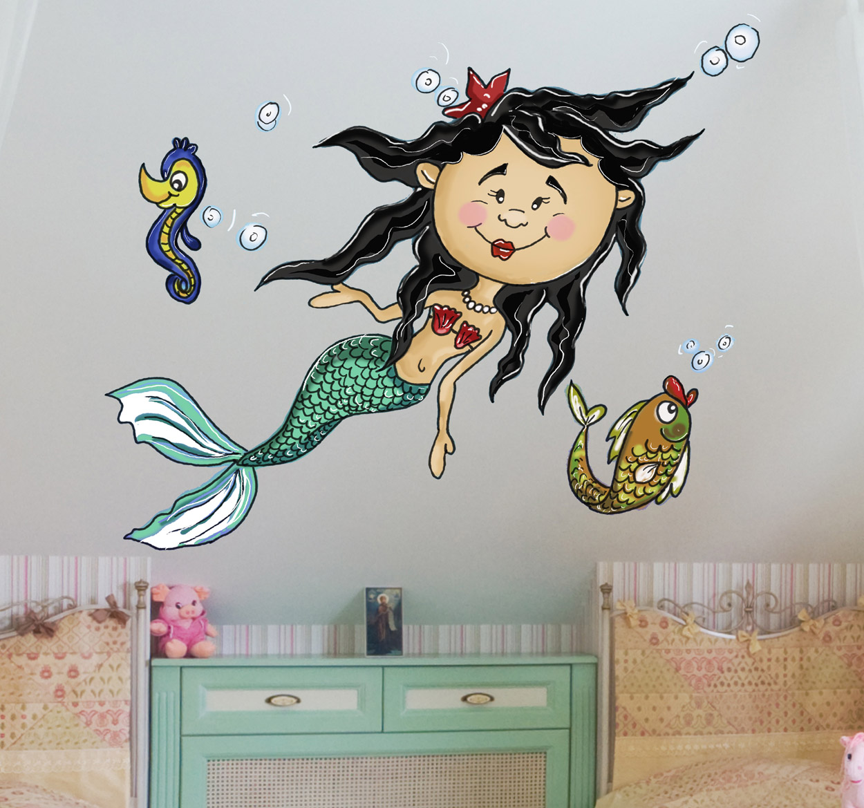 Tenstickers Sticker kinderen zeemeermin