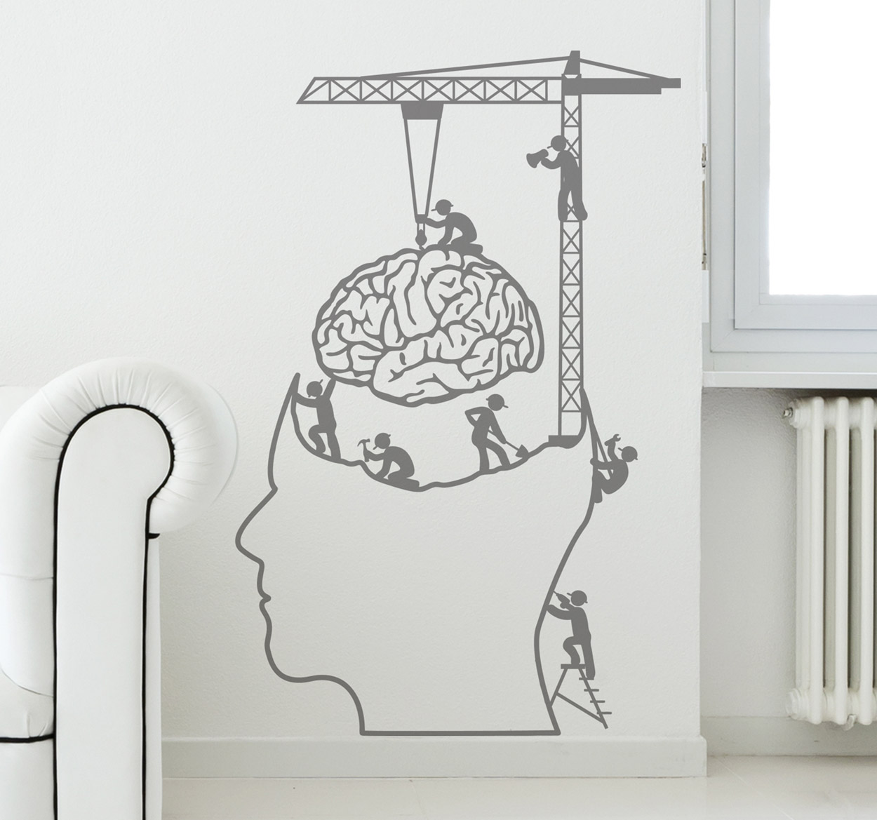 Tenstickers Sticker illustratie neurologische operatie