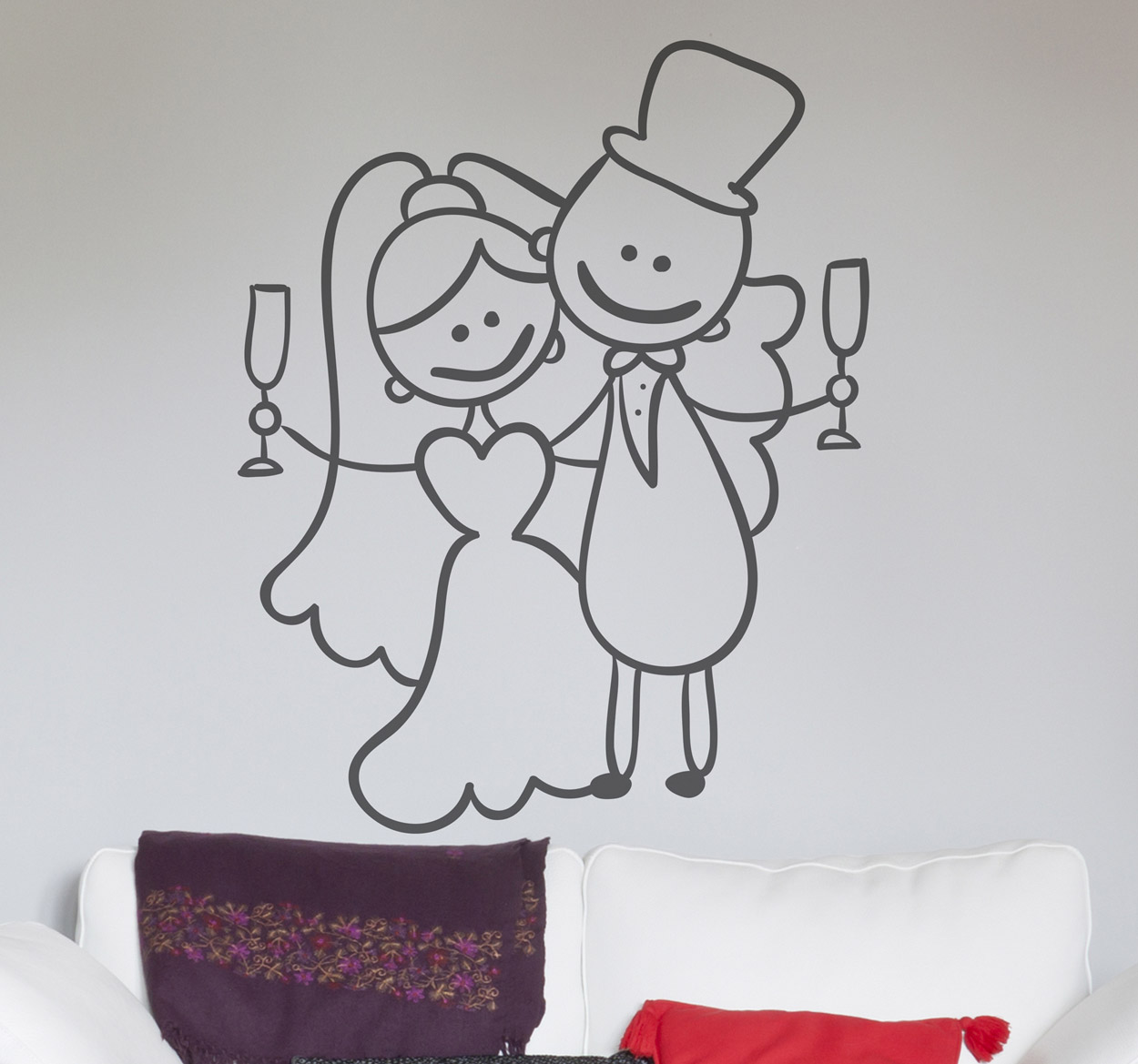 Tenstickers Getrouwd Koppel Muursticker