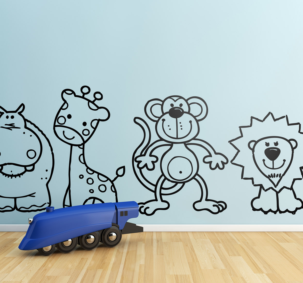 Tenstickers Sticker slaapkamer Afrikaanse dieren