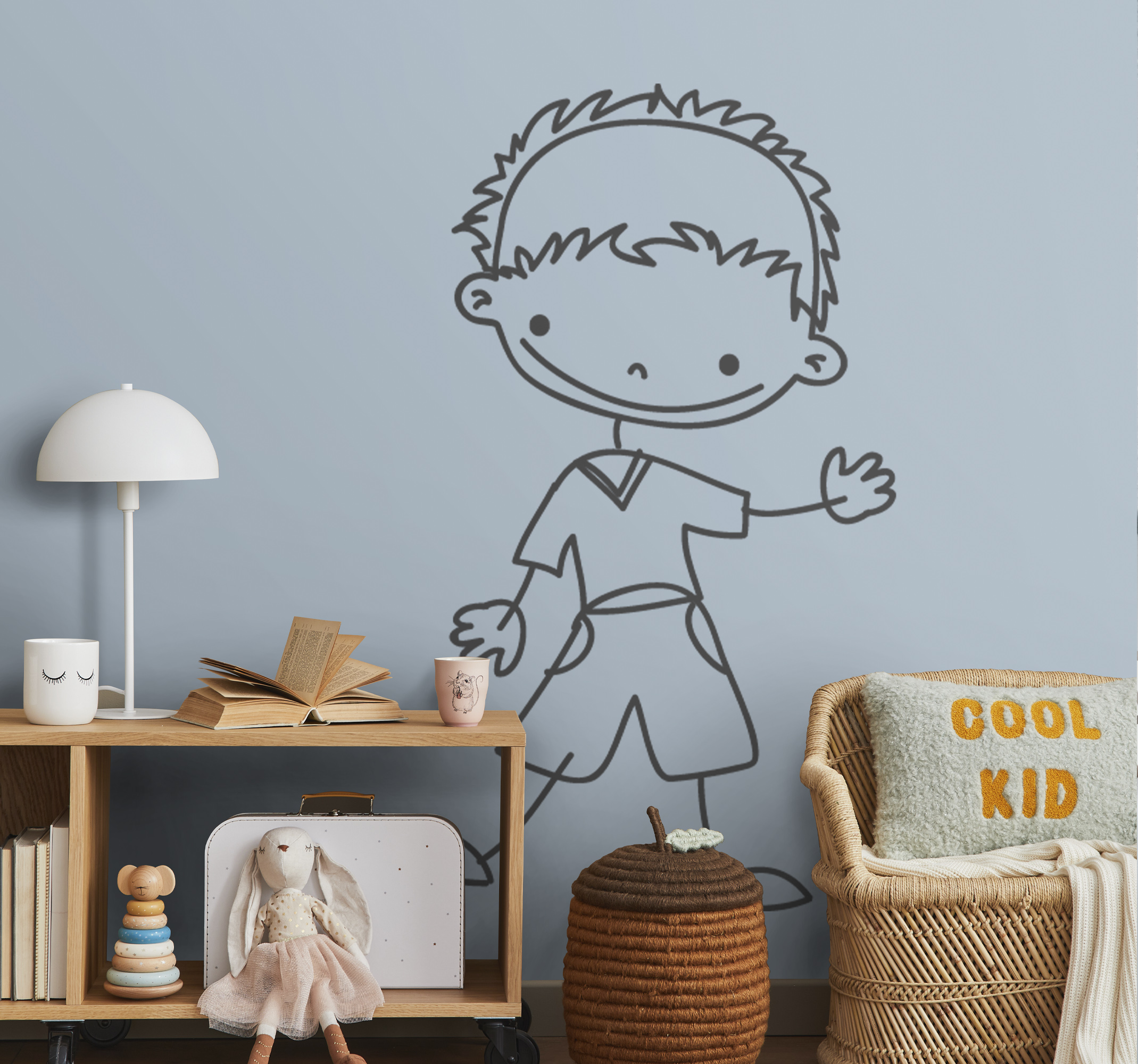 Tenstickers Sticker kinderkamer wuivende jongen