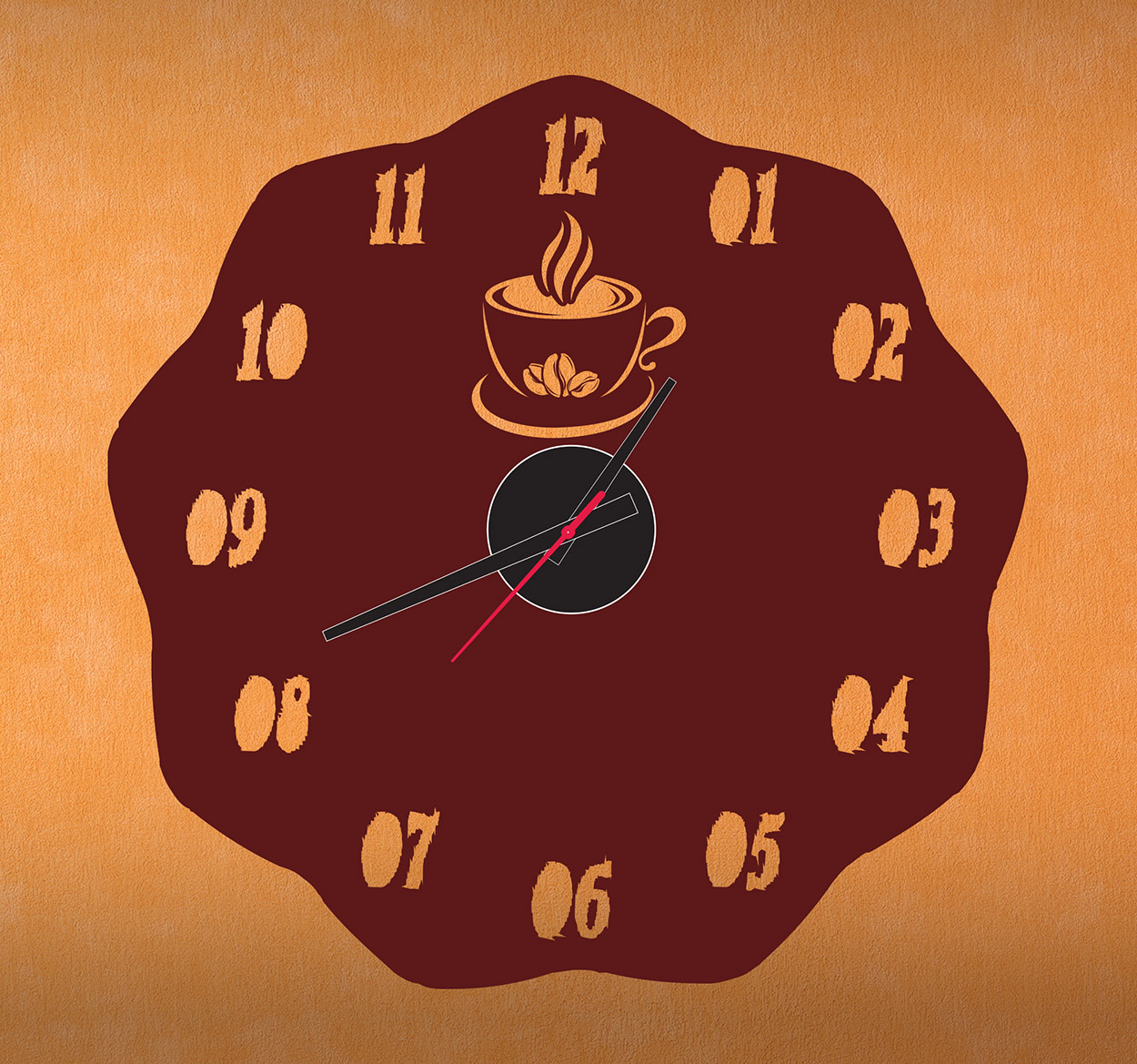 Tenstickers Sticker klok koffie