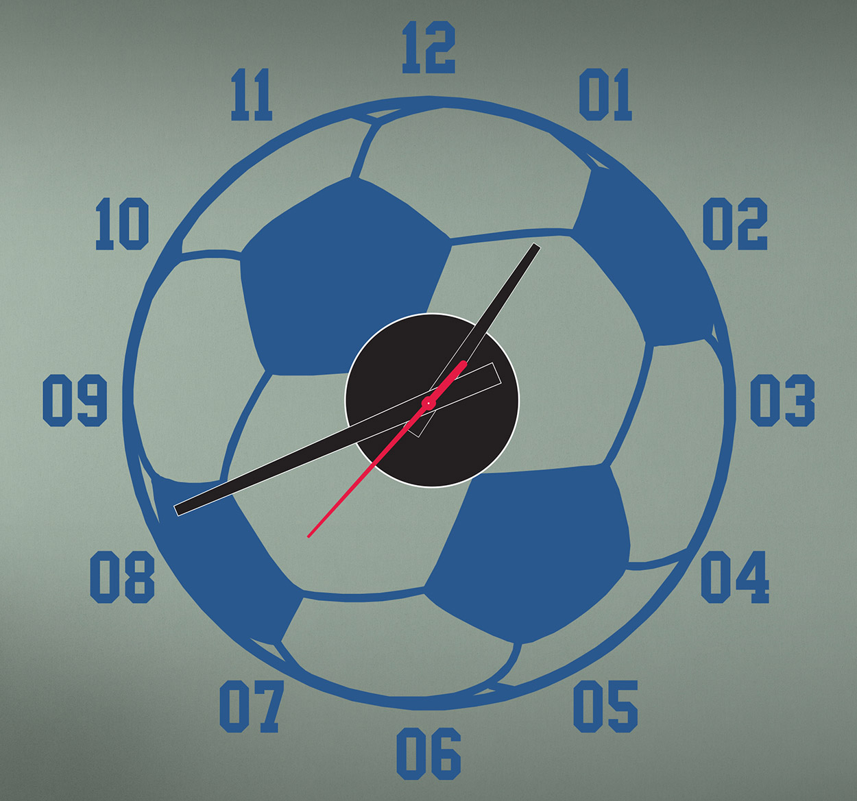 Tenstickers Klok sticker voetbal